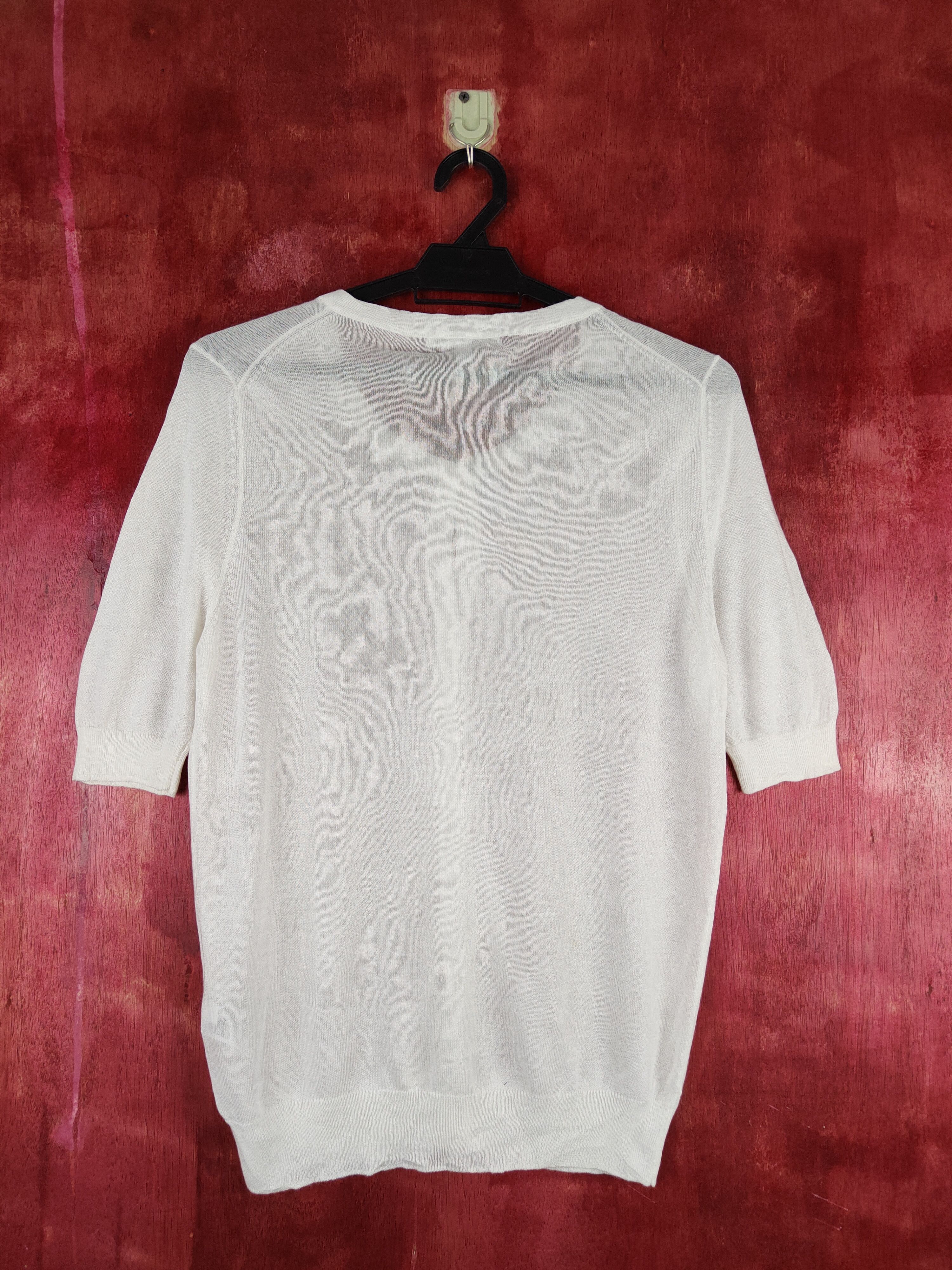 Japanese Brand Uniqlo White Crochet Meshnet Short Sleeve Cardigan #S879 Size L / US 10 / IT 46 - 8 Thumbnail
