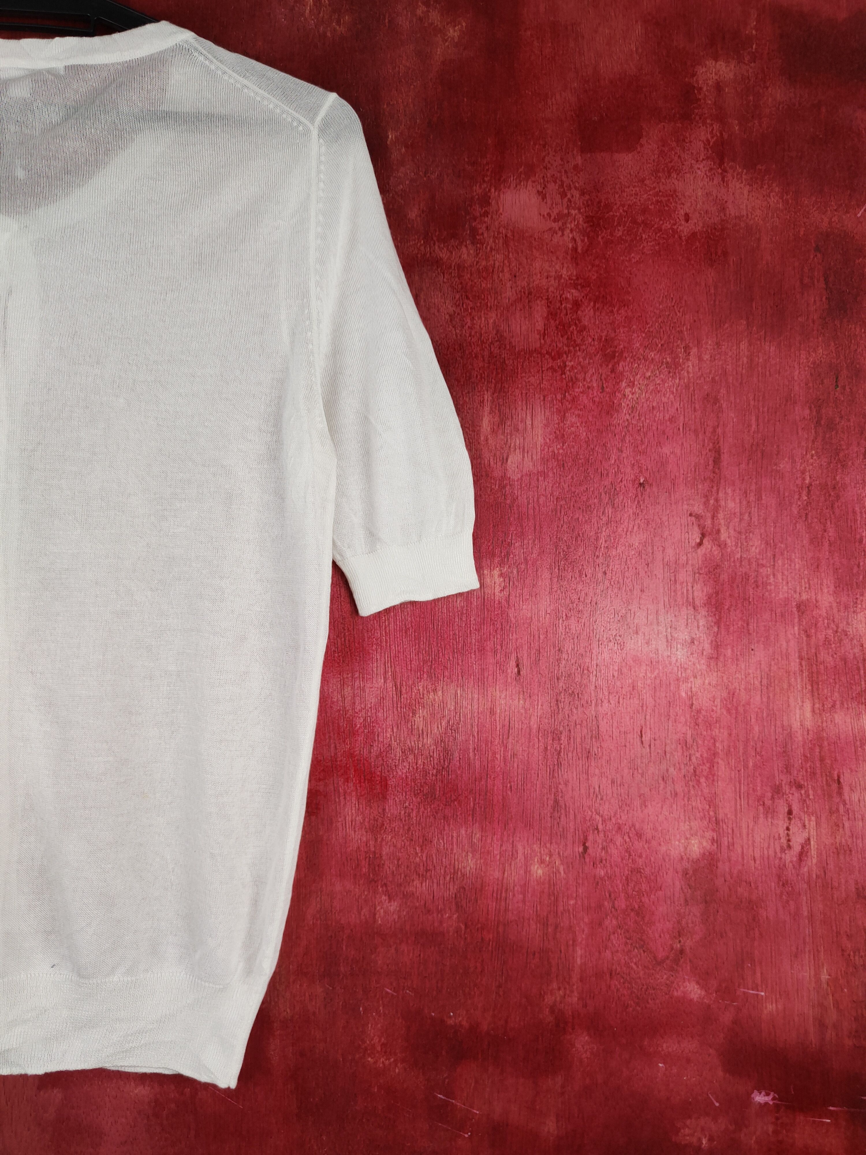 Japanese Brand Uniqlo White Crochet Meshnet Short Sleeve Cardigan #S879 Size L / US 10 / IT 46 - 10 Thumbnail