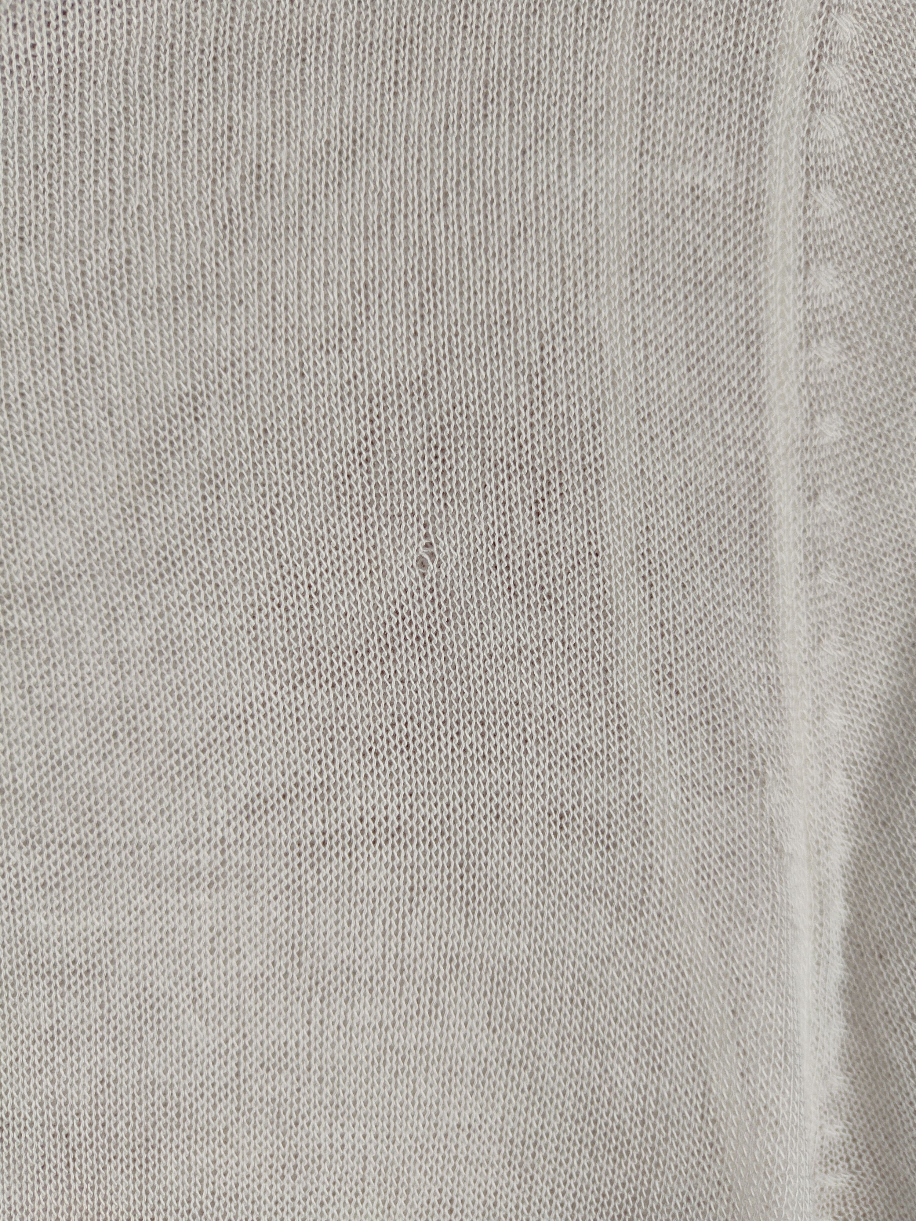 Japanese Brand Uniqlo White Crochet Meshnet Short Sleeve Cardigan #S879 Size L / US 10 / IT 46 - 6 Thumbnail