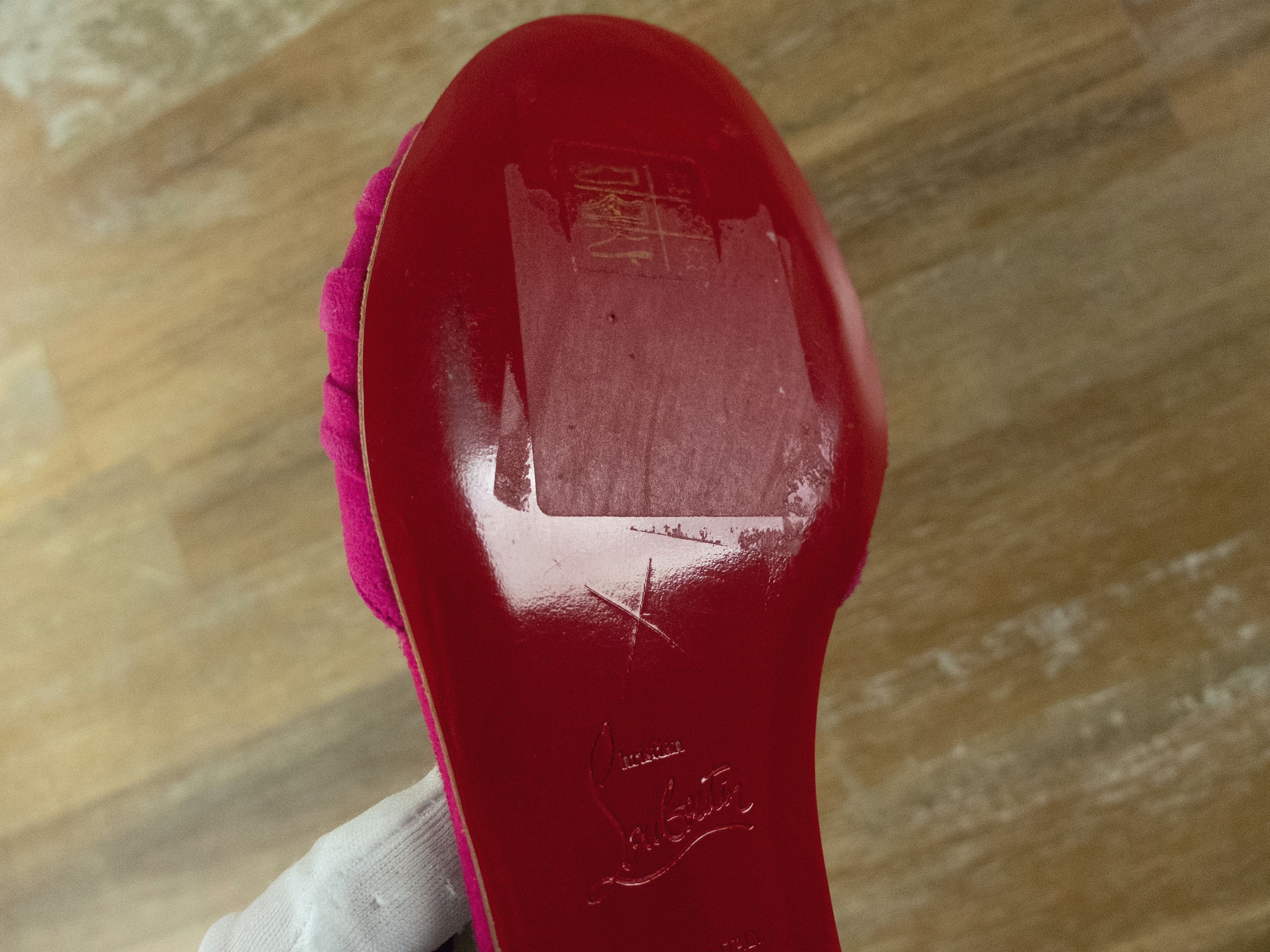 Christian Louboutin CHRISTIAN LOUBOUTIN Jazzy Doll pink suede t-strap sandals Size US 5.5 / IT 35.5 - 7 Thumbnail