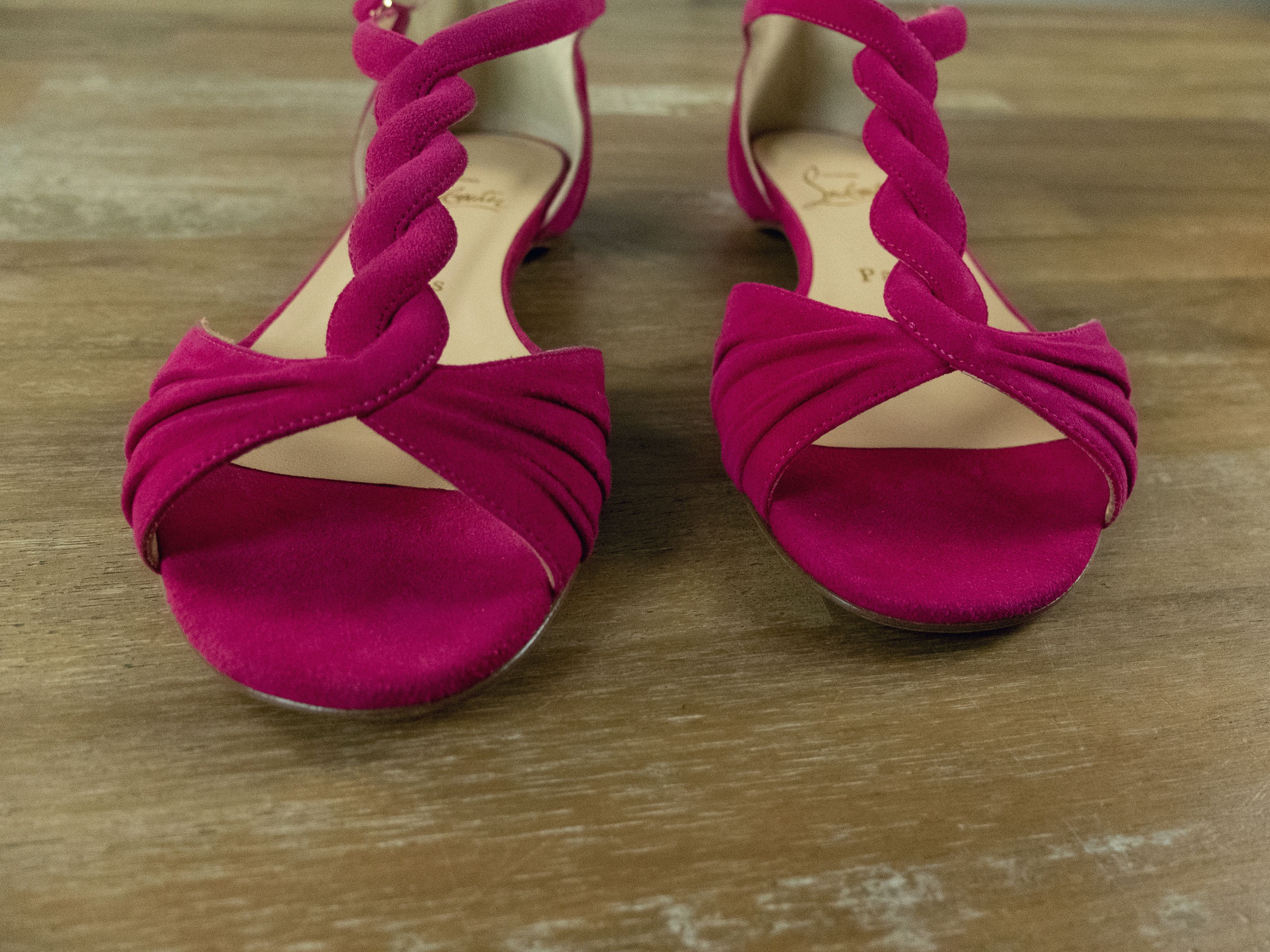 Christian Louboutin CHRISTIAN LOUBOUTIN Jazzy Doll pink suede t-strap sandals Size US 5.5 / IT 35.5 - 3 Thumbnail