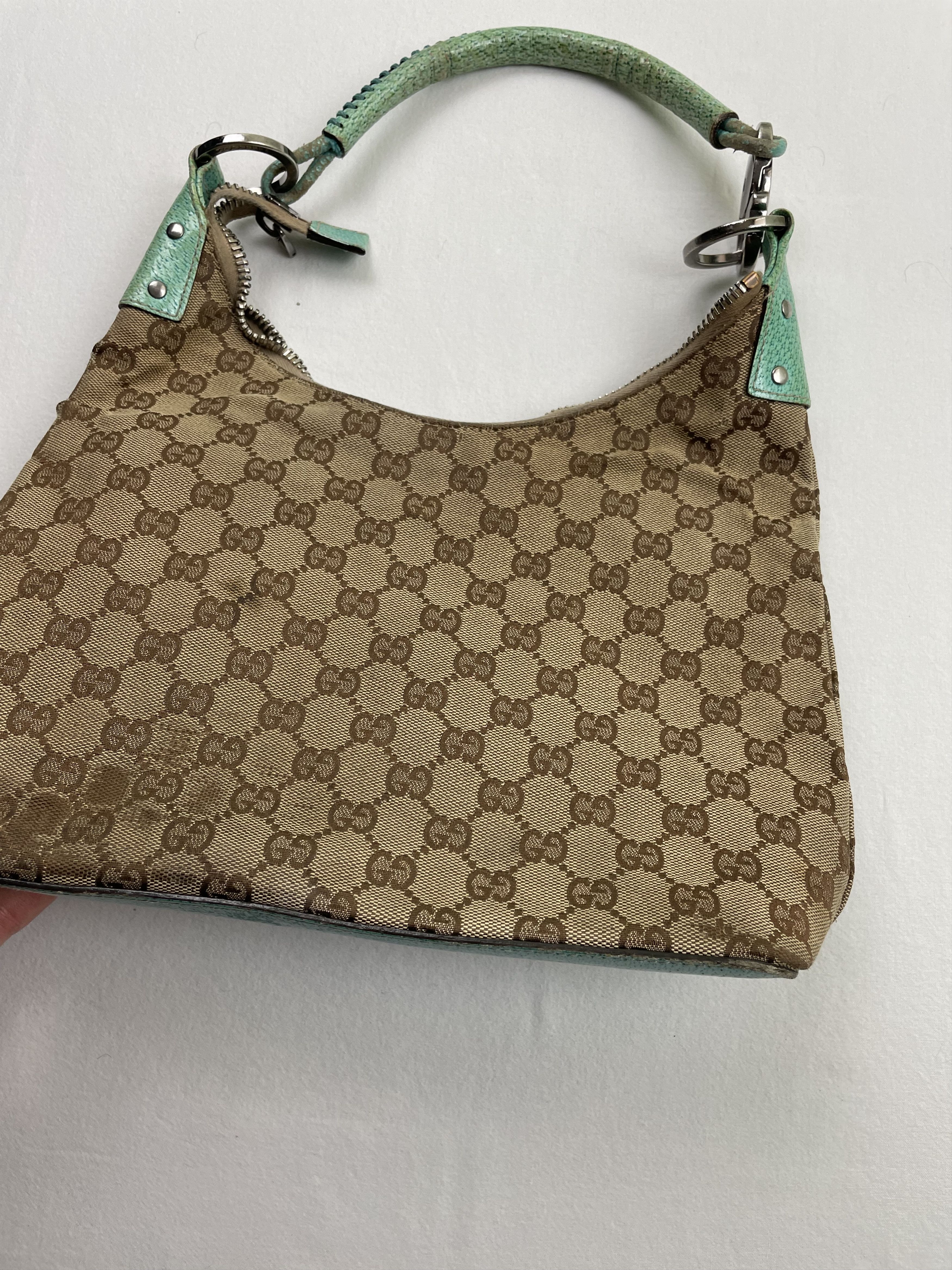 Gucci Gucci GG Monogram Purse Mini Tote Baby Blue Handle Bag Y2K Size ONE SIZE - 10 Thumbnail