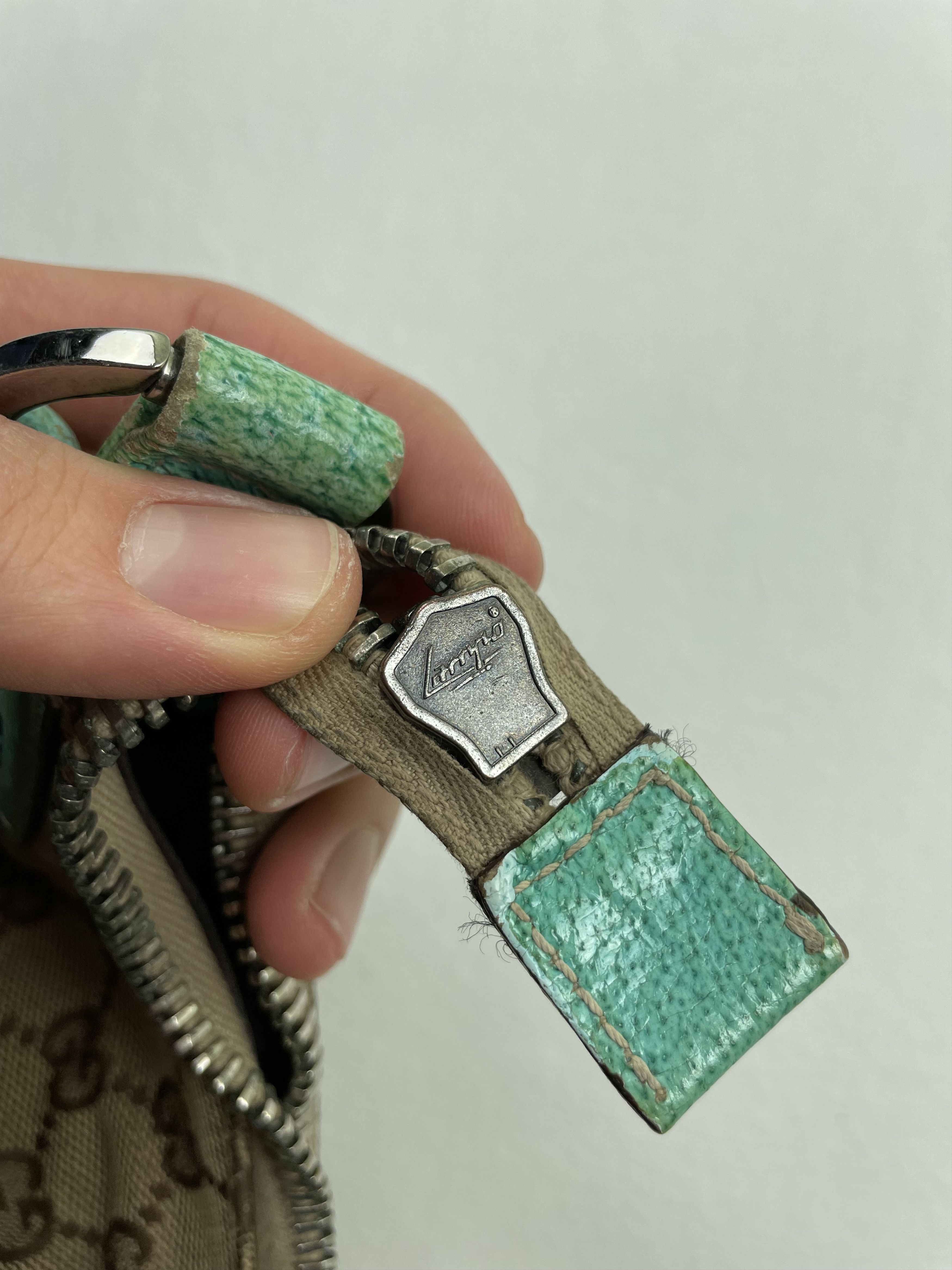 Gucci Gucci GG Monogram Purse Mini Tote Baby Blue Handle Bag Y2K Size ONE SIZE - 8 Thumbnail