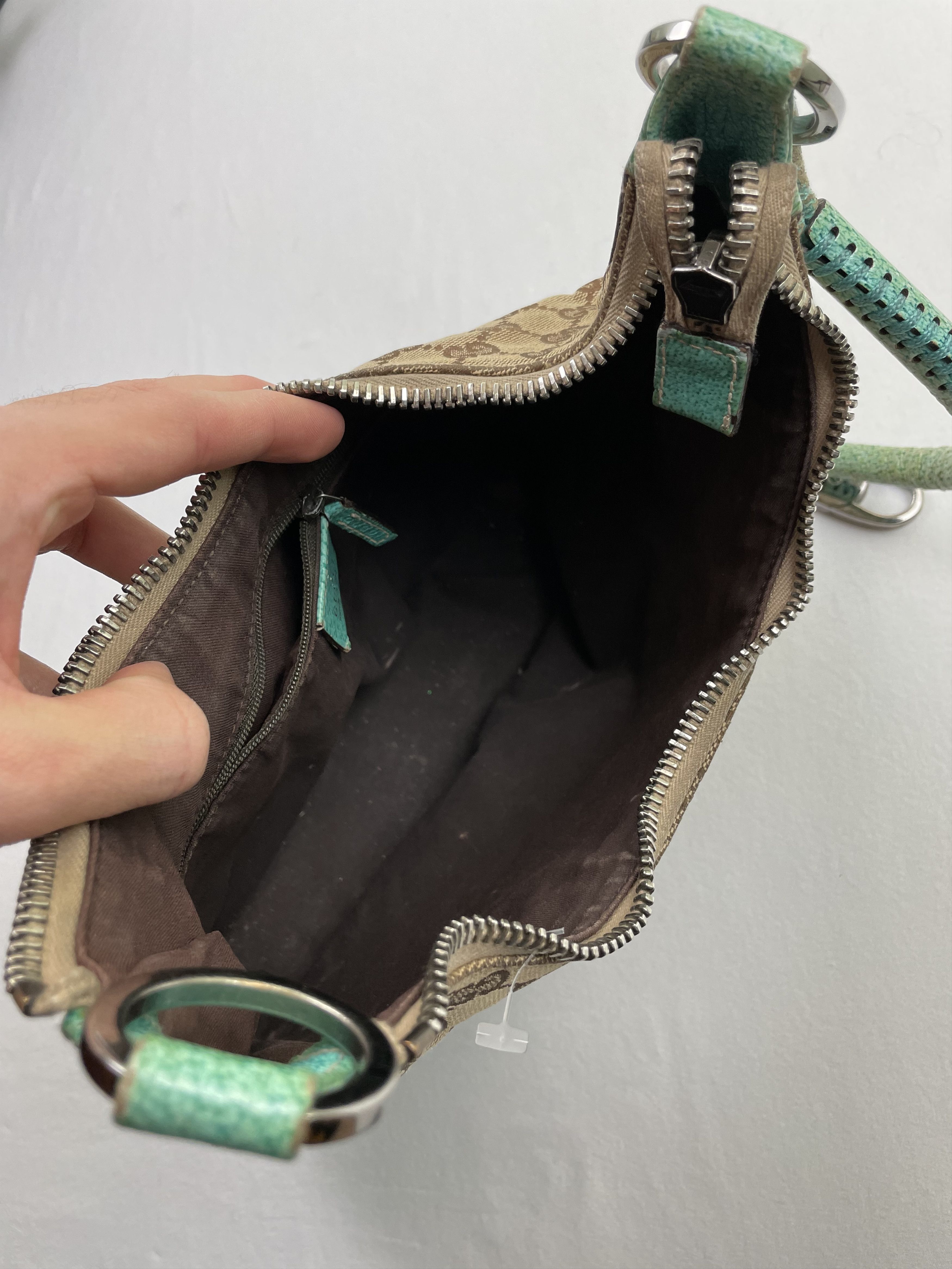 Gucci Gucci GG Monogram Purse Mini Tote Baby Blue Handle Bag Y2K Size ONE SIZE - 11 Thumbnail