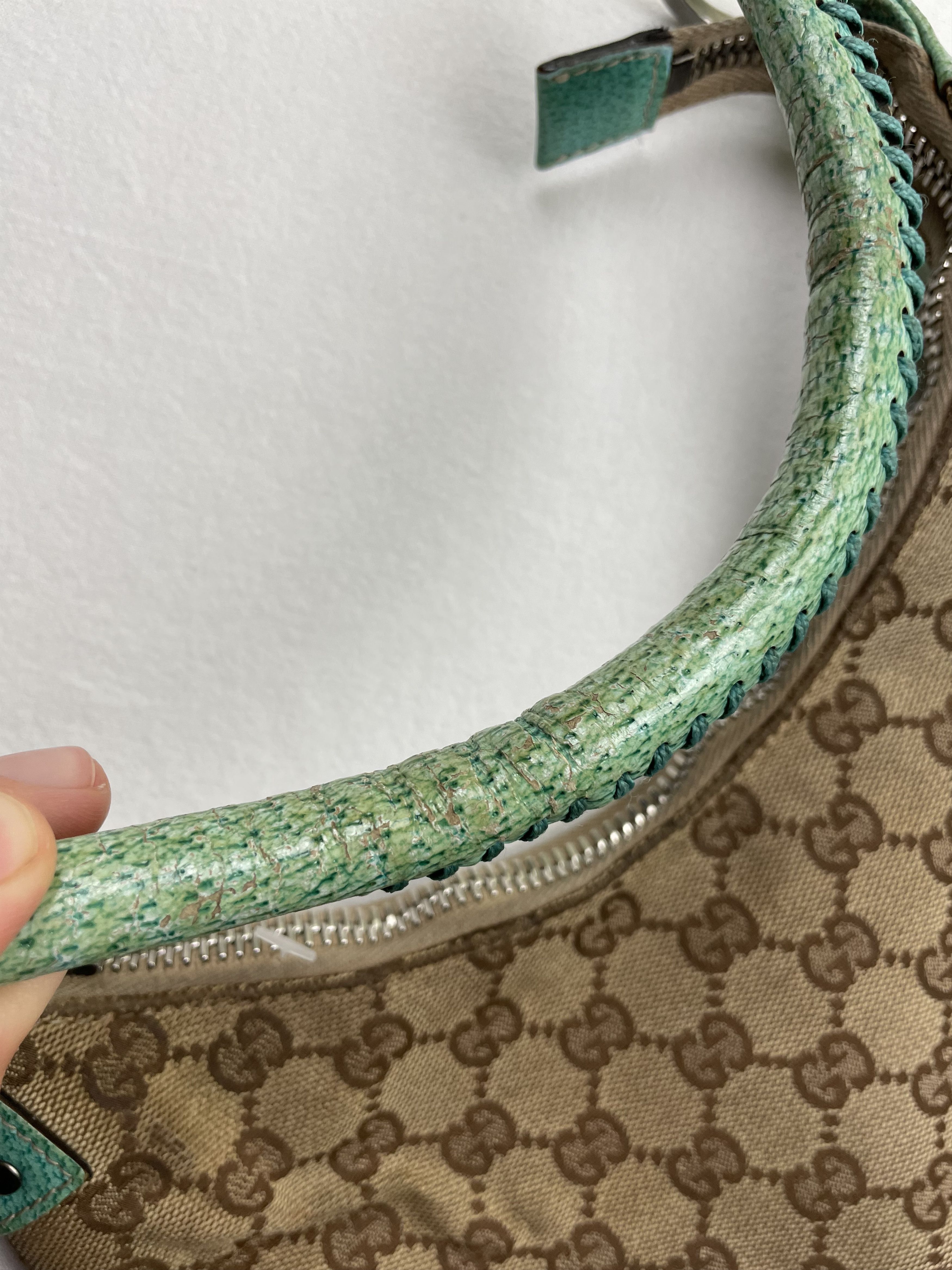 Gucci Gucci GG Monogram Purse Mini Tote Baby Blue Handle Bag Y2K Size ONE SIZE - 6 Thumbnail