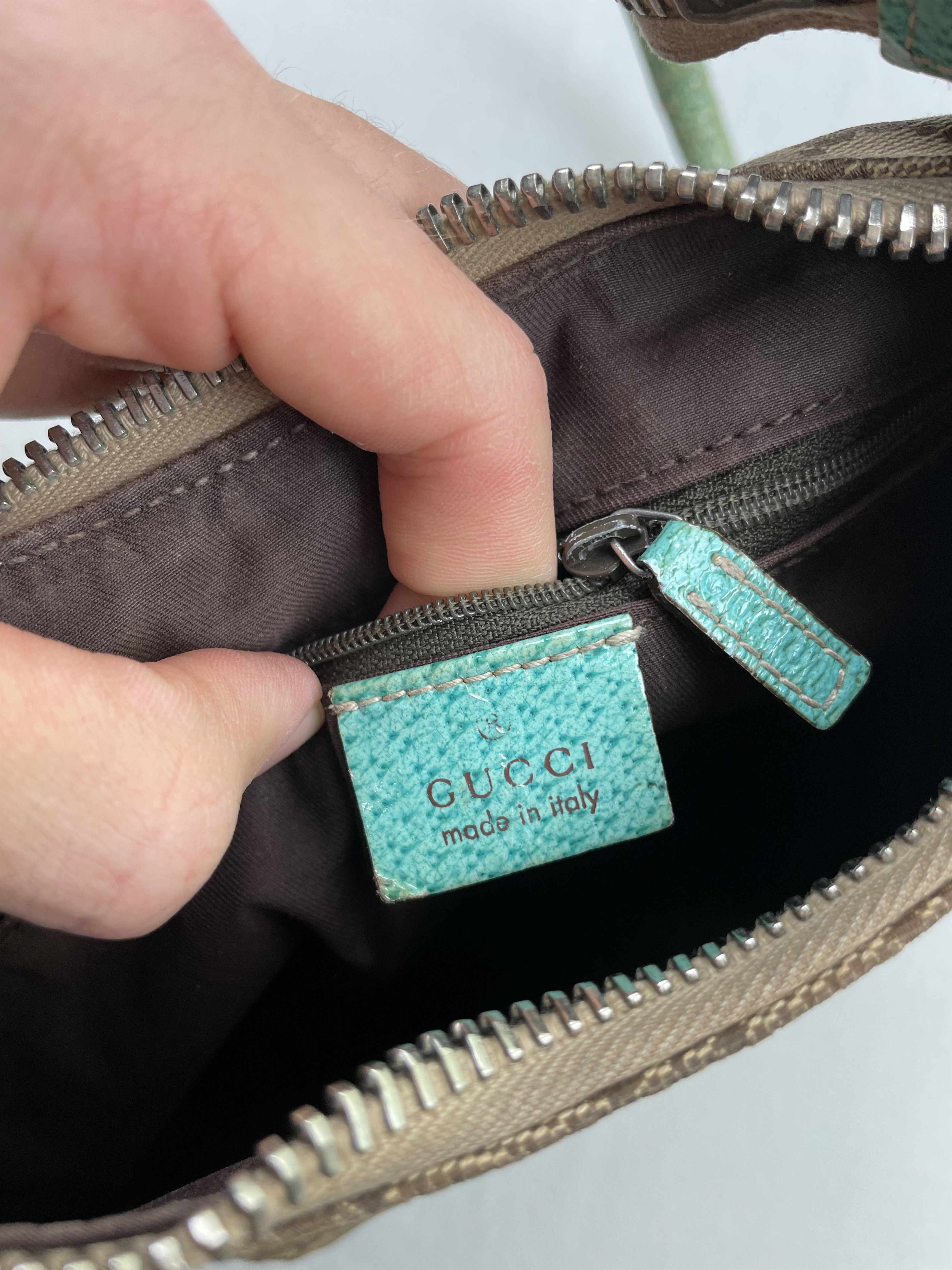 Gucci Gucci GG Monogram Purse Mini Tote Baby Blue Handle Bag Y2K Size ONE SIZE - 12 Thumbnail