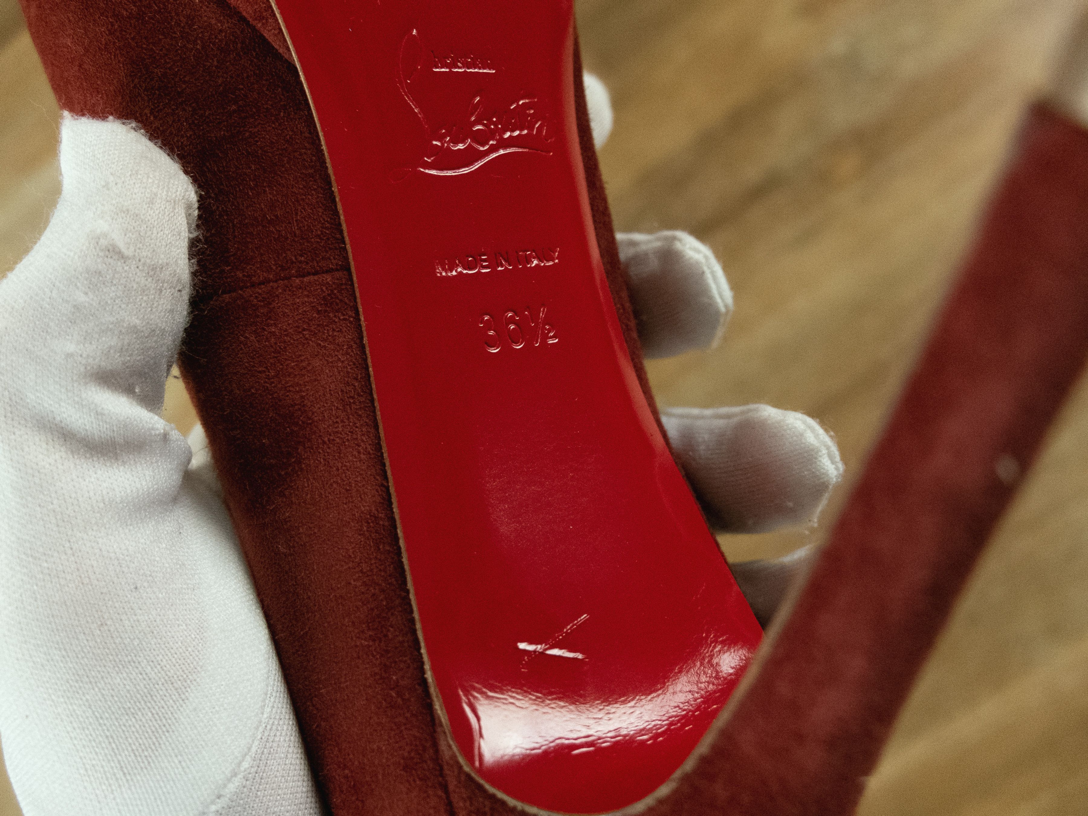 Christian Louboutin CHRISTIAN LOUBOUTIN Simple Pump red suede pumps shoes 36.5 Size US 6.5 / IT 36.5 - 11 Thumbnail