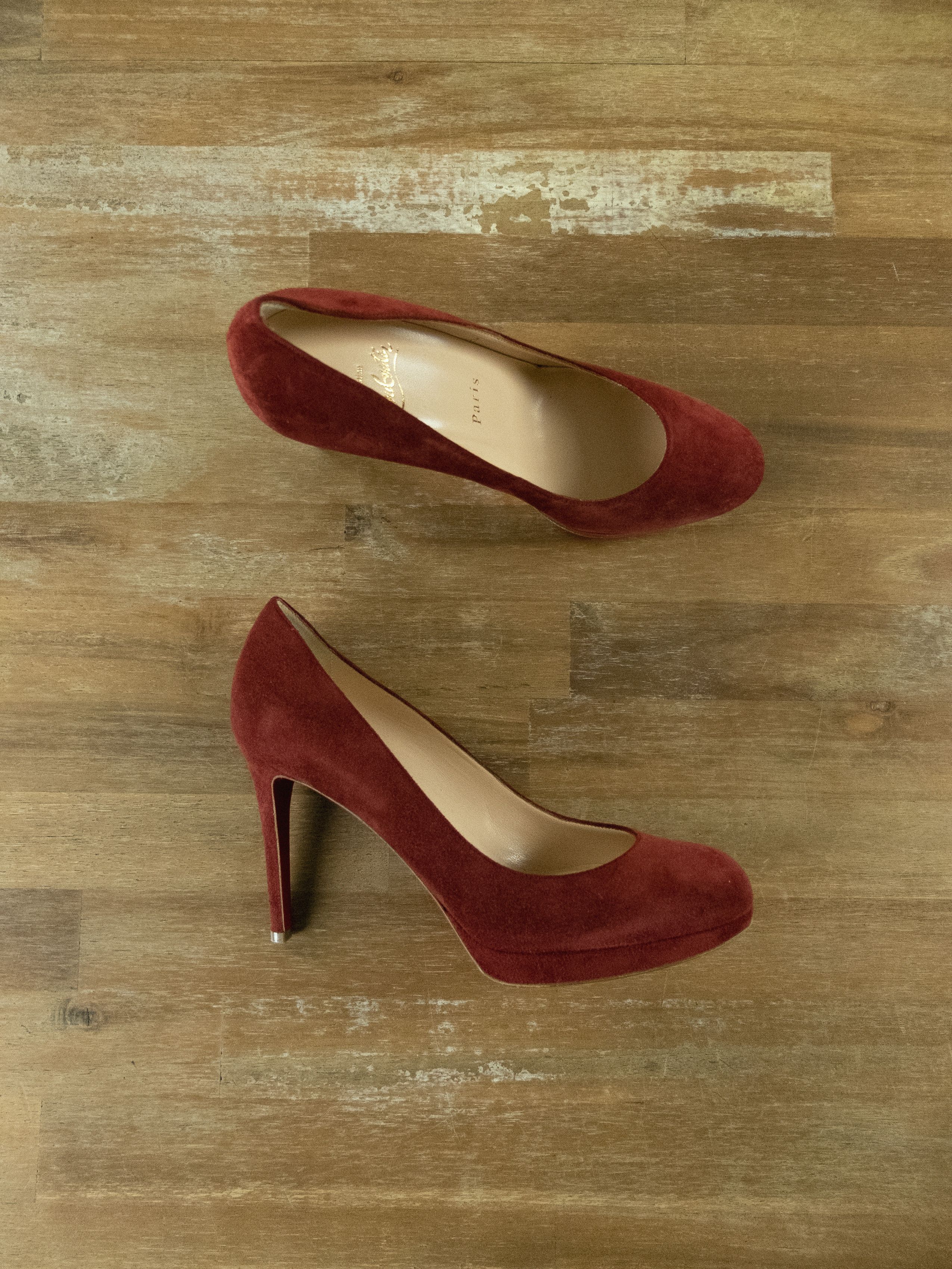 Christian Louboutin CHRISTIAN LOUBOUTIN Simple Pump red suede pumps shoes 36.5 Size US 6.5 / IT 36.5 - 1 Thumbnail