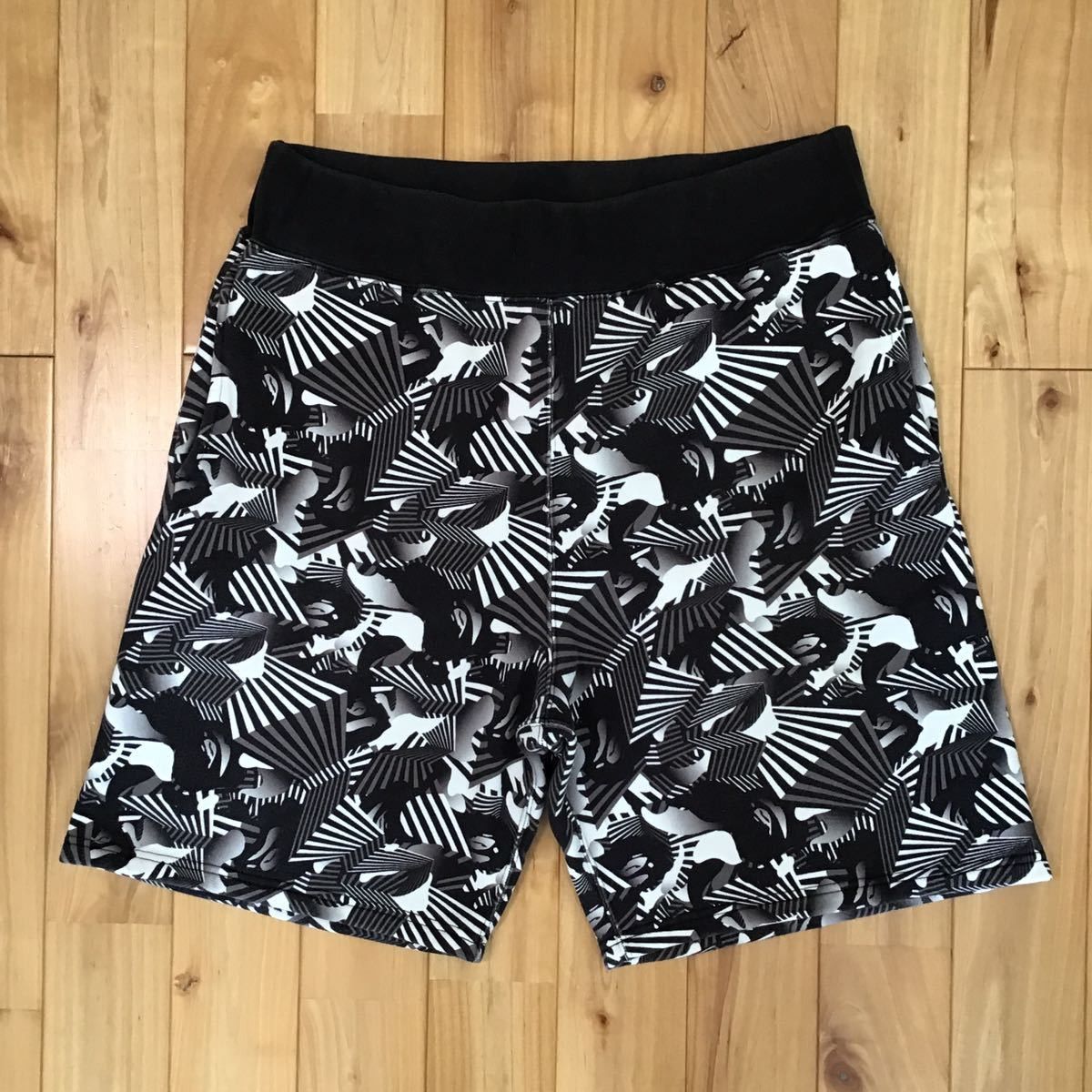 image of Bape Sweat Shorts Dazzle Camo A Bathing Ape ★Size XL in Black, Men's (Size 36)