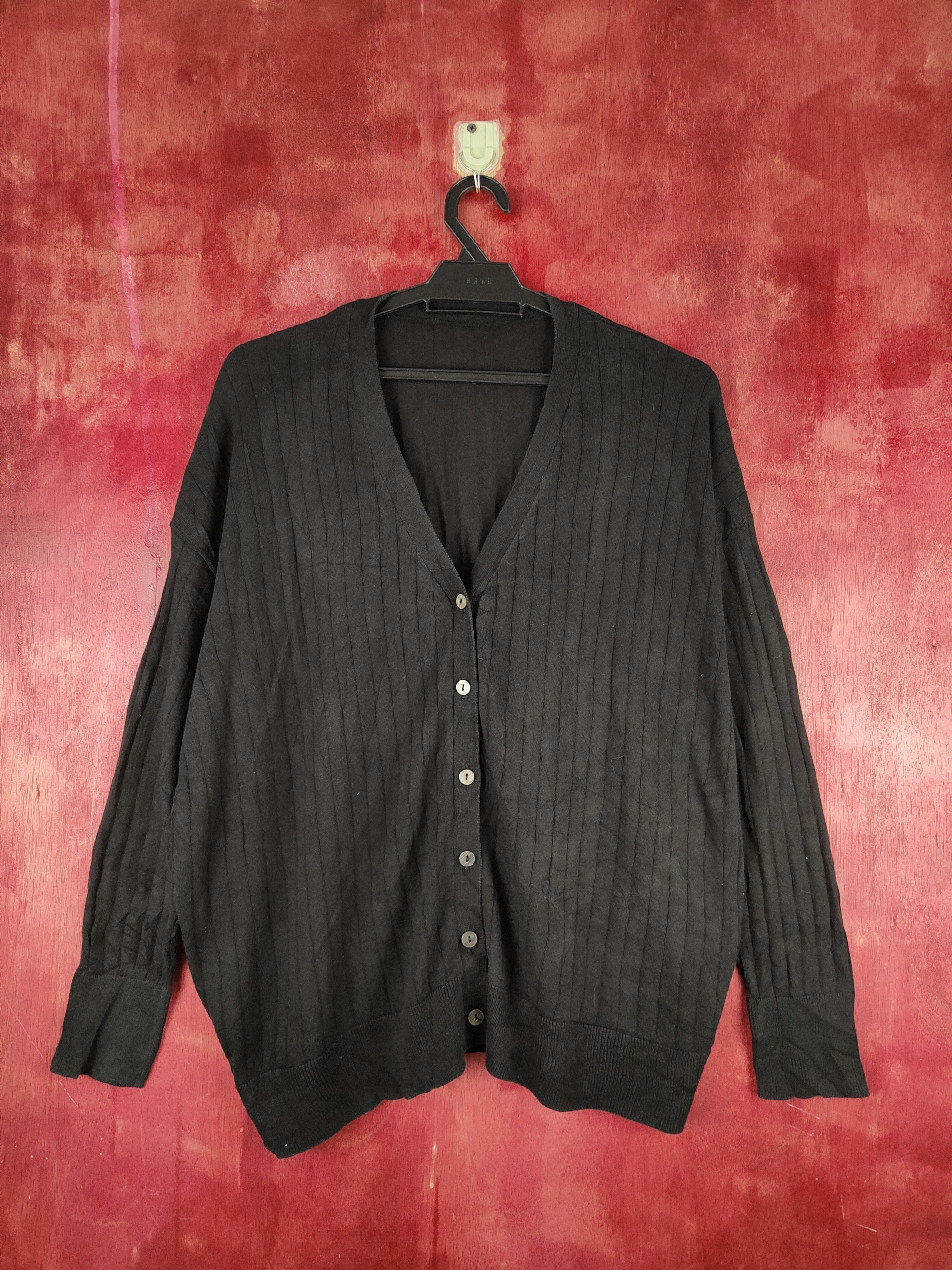 image of Live In Comfort Black Cardigan Knitwear Vintage S864, Women's (Size XL)