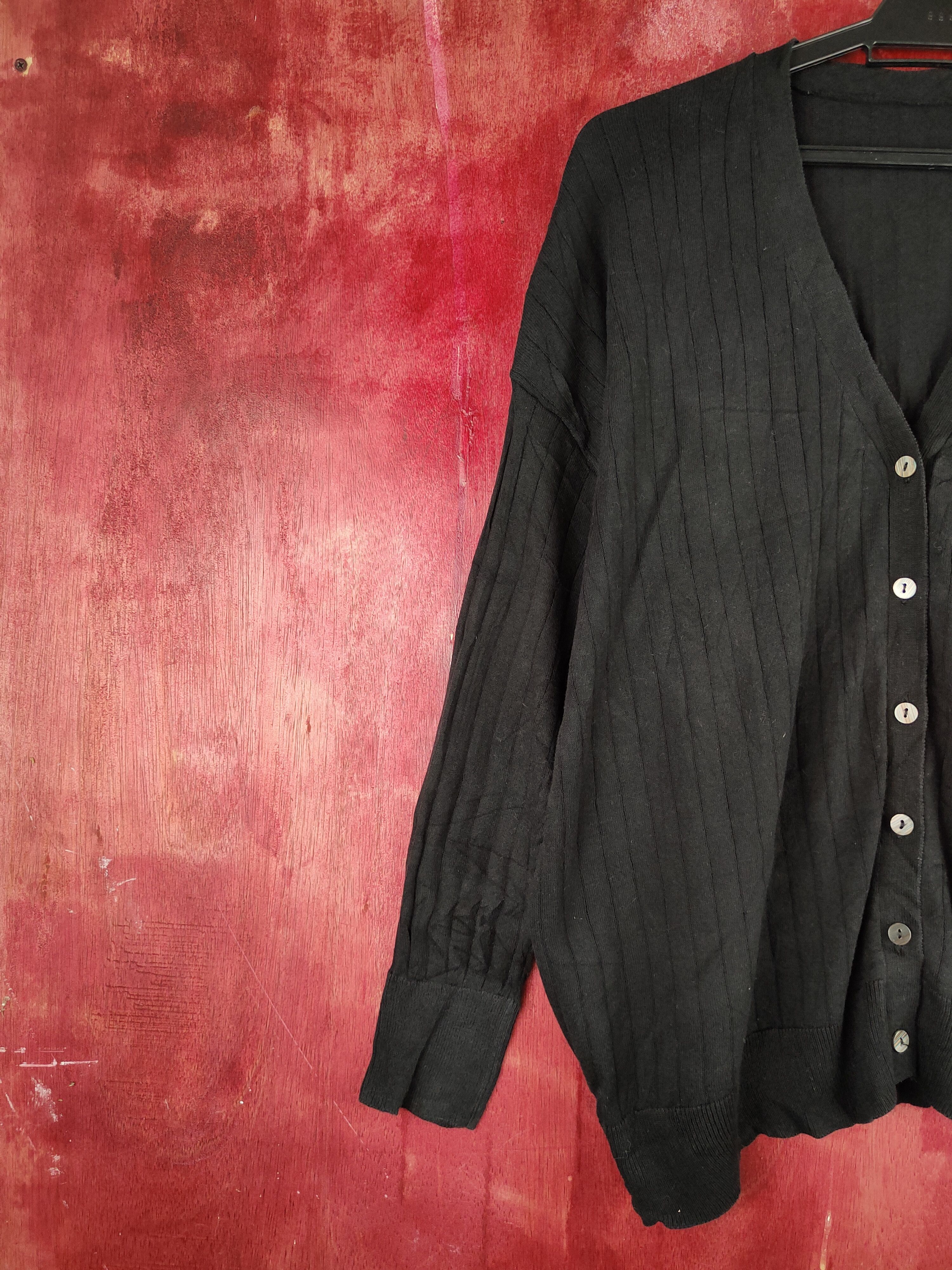Japanese Brand Live in Comfort Black Cardigan knitwear vintage #S864 Size XL / US 12-14 / IT 48-50 - 3 Thumbnail