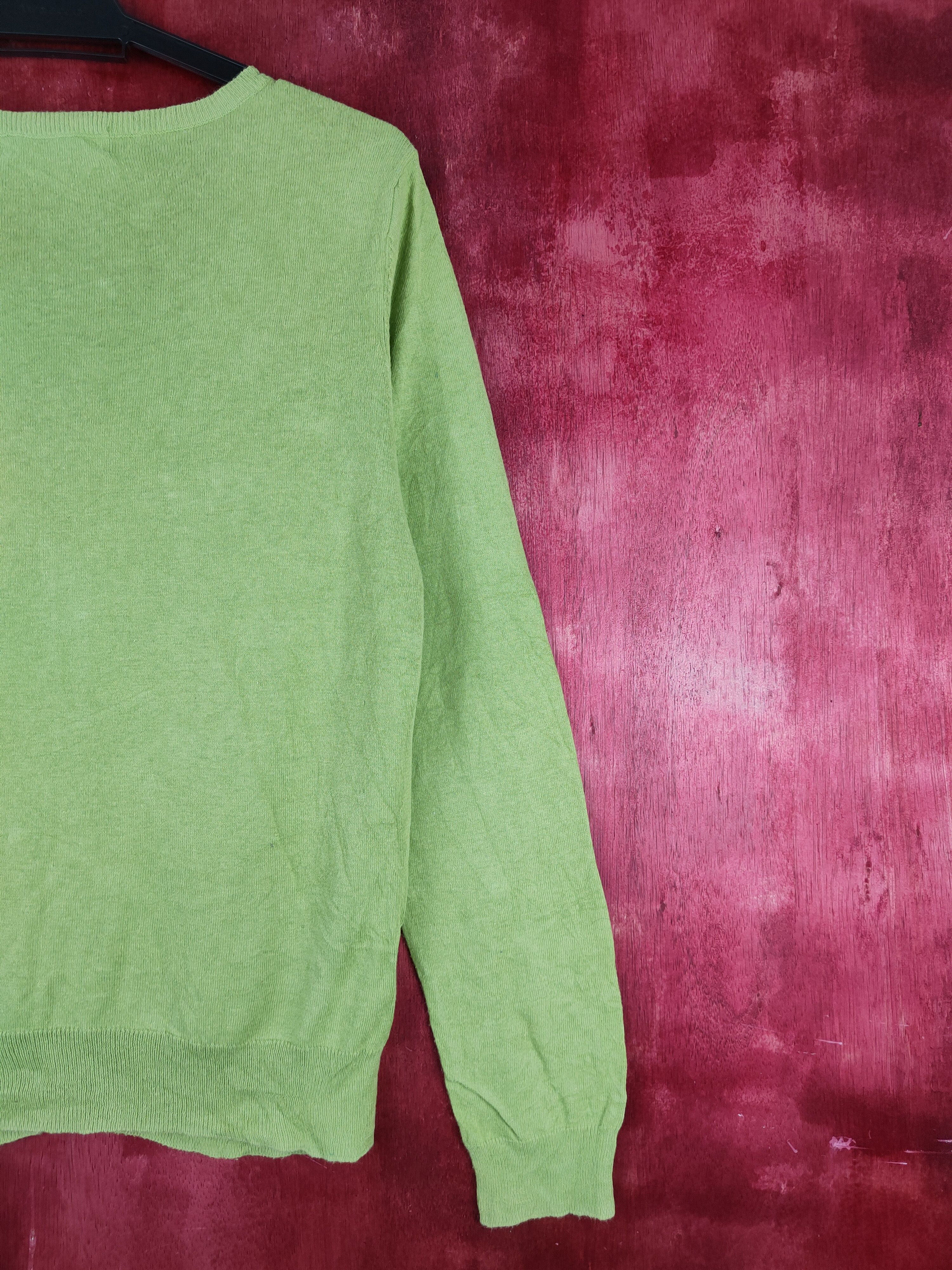 Japanese Brand Super Hakka Apple Green Cardigan Knitwear thin #S874 Size M / US 6-8 / IT 42-44 - 7 Thumbnail