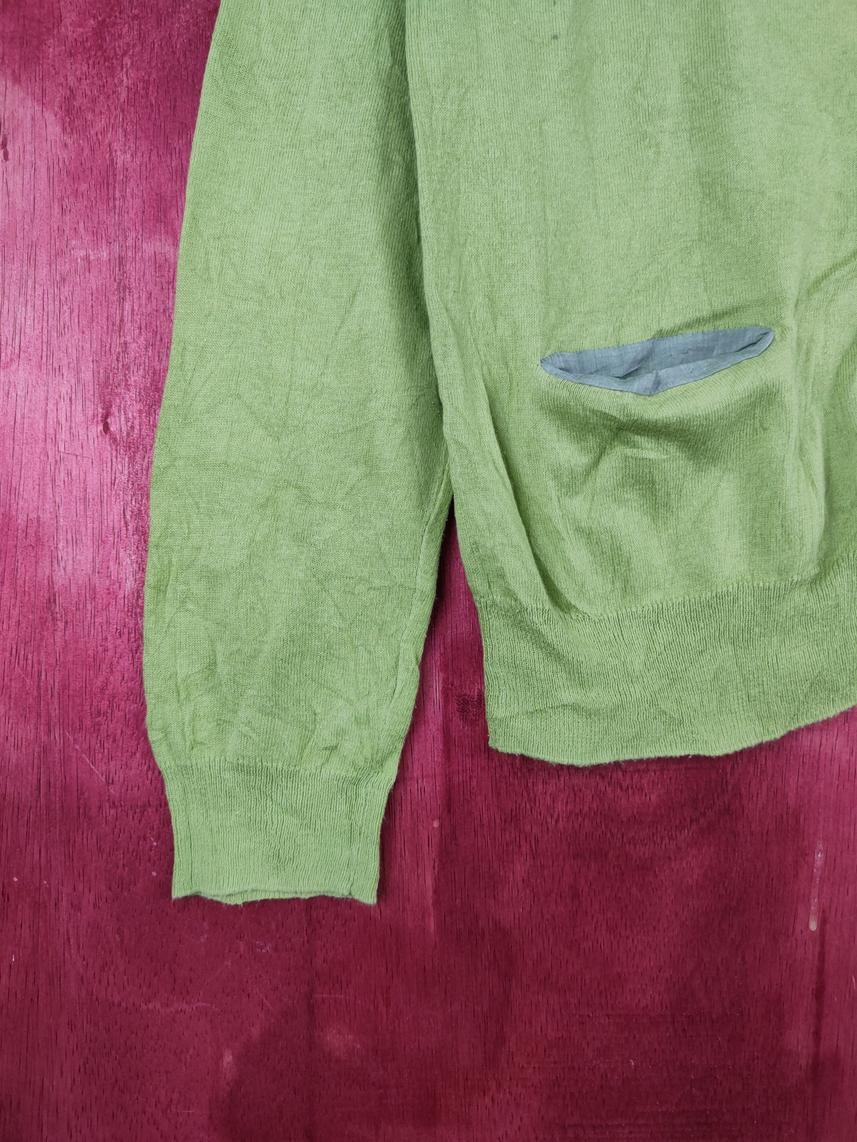 Japanese Brand Super Hakka Apple Green Cardigan Knitwear thin #S874 Size M / US 6-8 / IT 42-44 - 4 Thumbnail