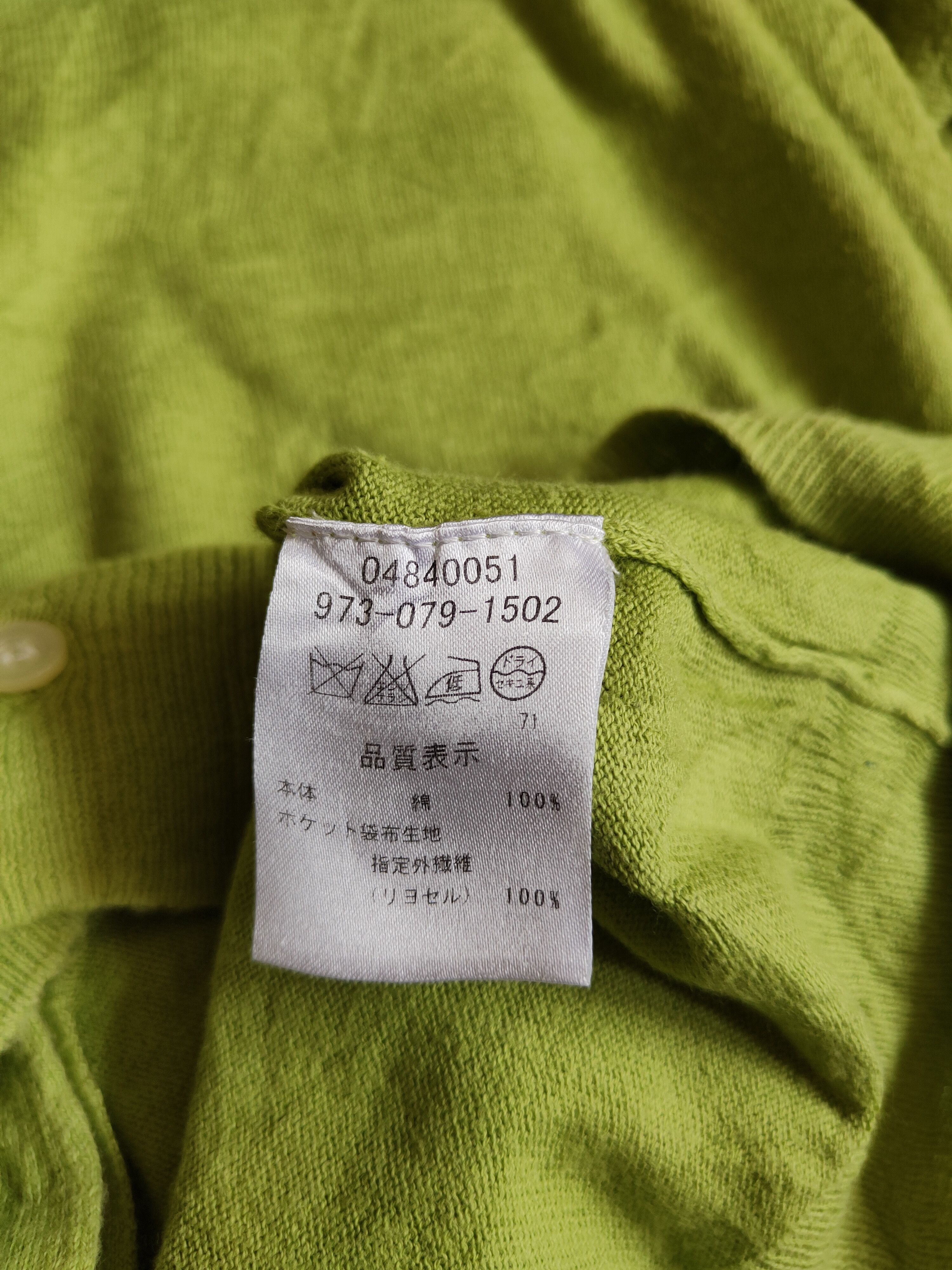 Japanese Brand Super Hakka Apple Green Cardigan Knitwear thin #S874 Size M / US 6-8 / IT 42-44 - 10 Thumbnail
