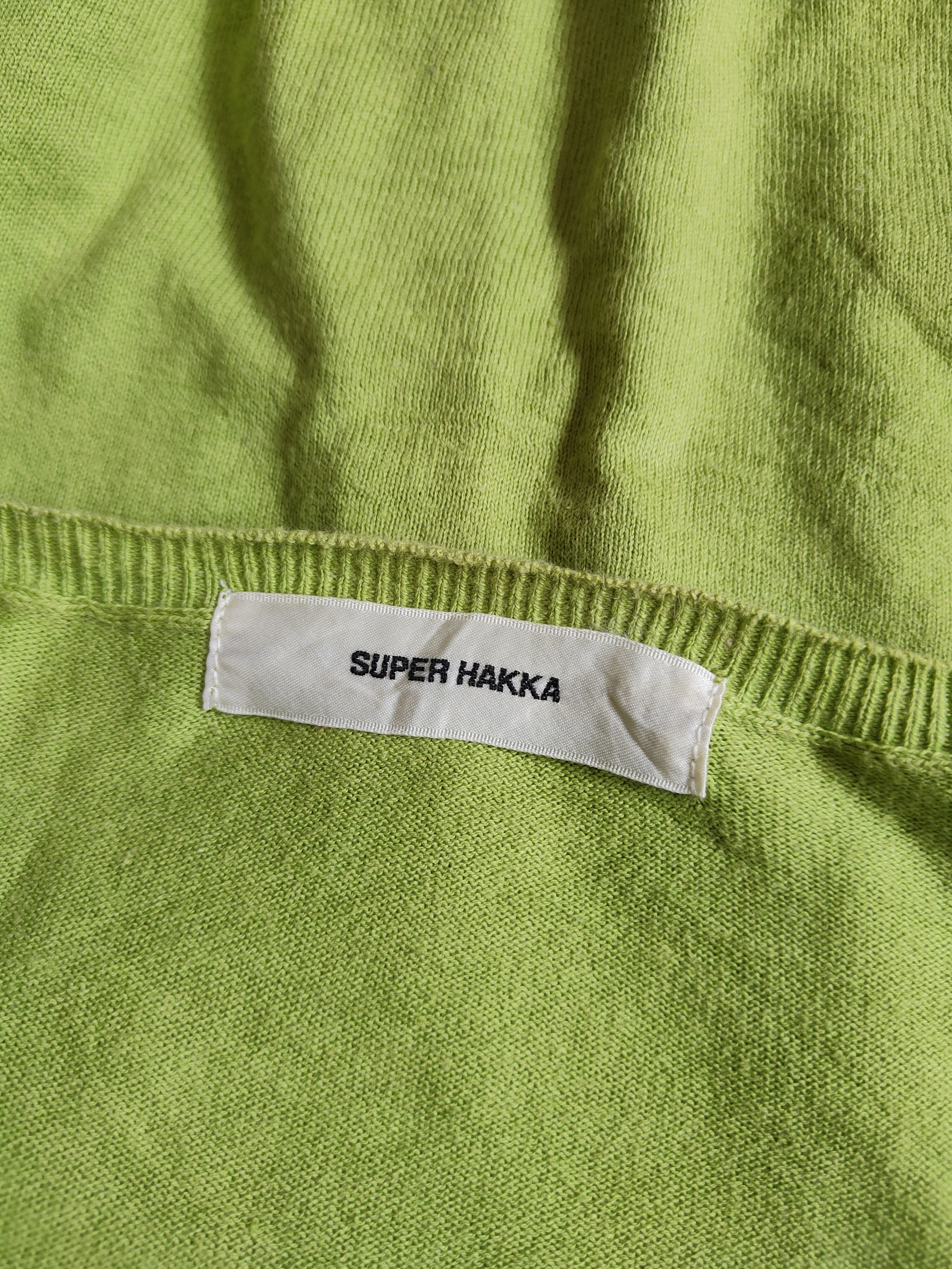 Japanese Brand Super Hakka Apple Green Cardigan Knitwear thin #S874 Size M / US 6-8 / IT 42-44 - 11 Thumbnail