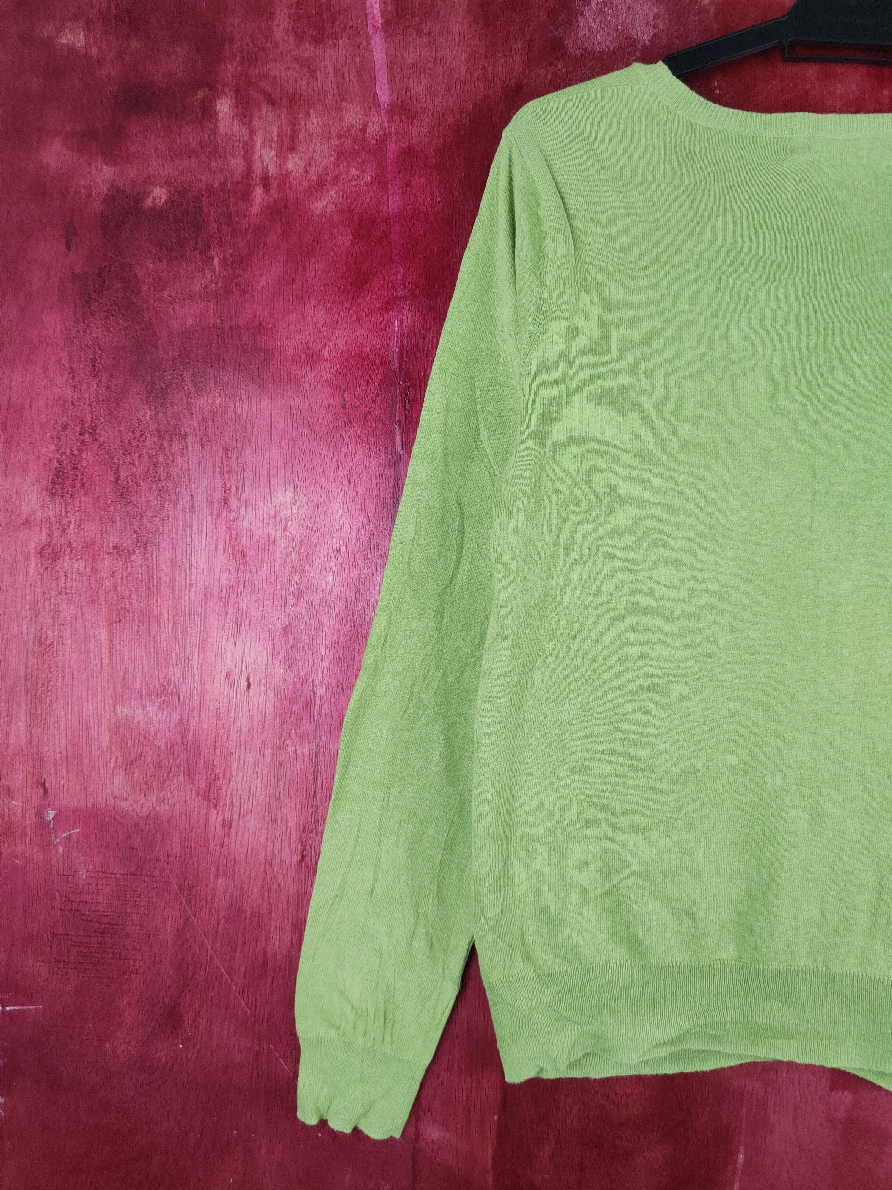 Japanese Brand Super Hakka Apple Green Cardigan Knitwear thin #S874 Size M / US 6-8 / IT 42-44 - 9 Thumbnail