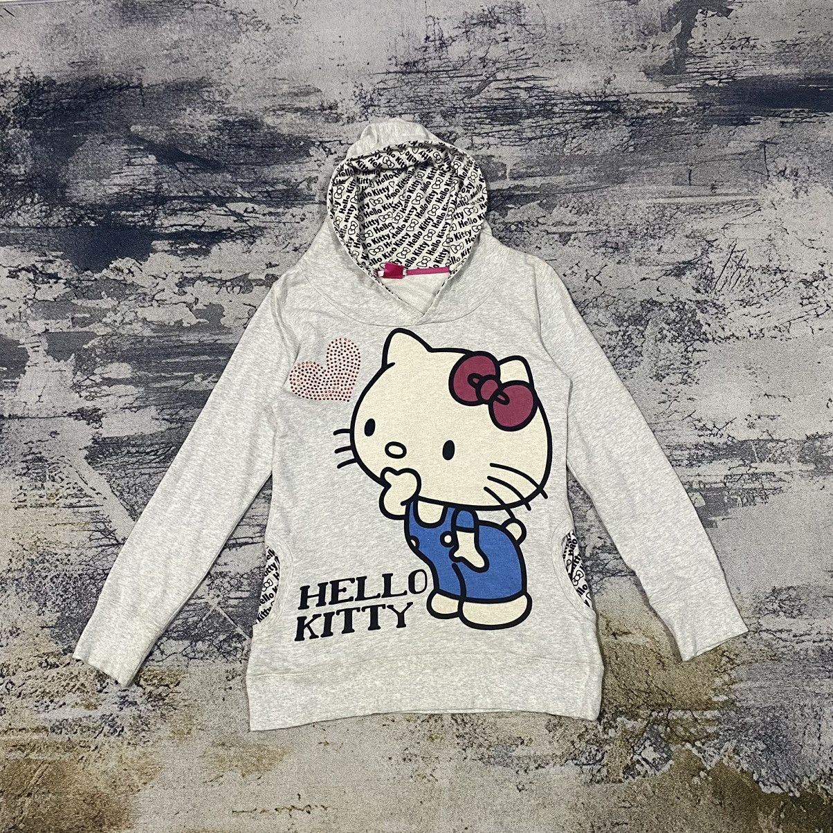 image of Anima x Cartoon Network Steals Vintage Hello Kitty Pull Over Hoodies in Grey, Women's (Size Medium)
