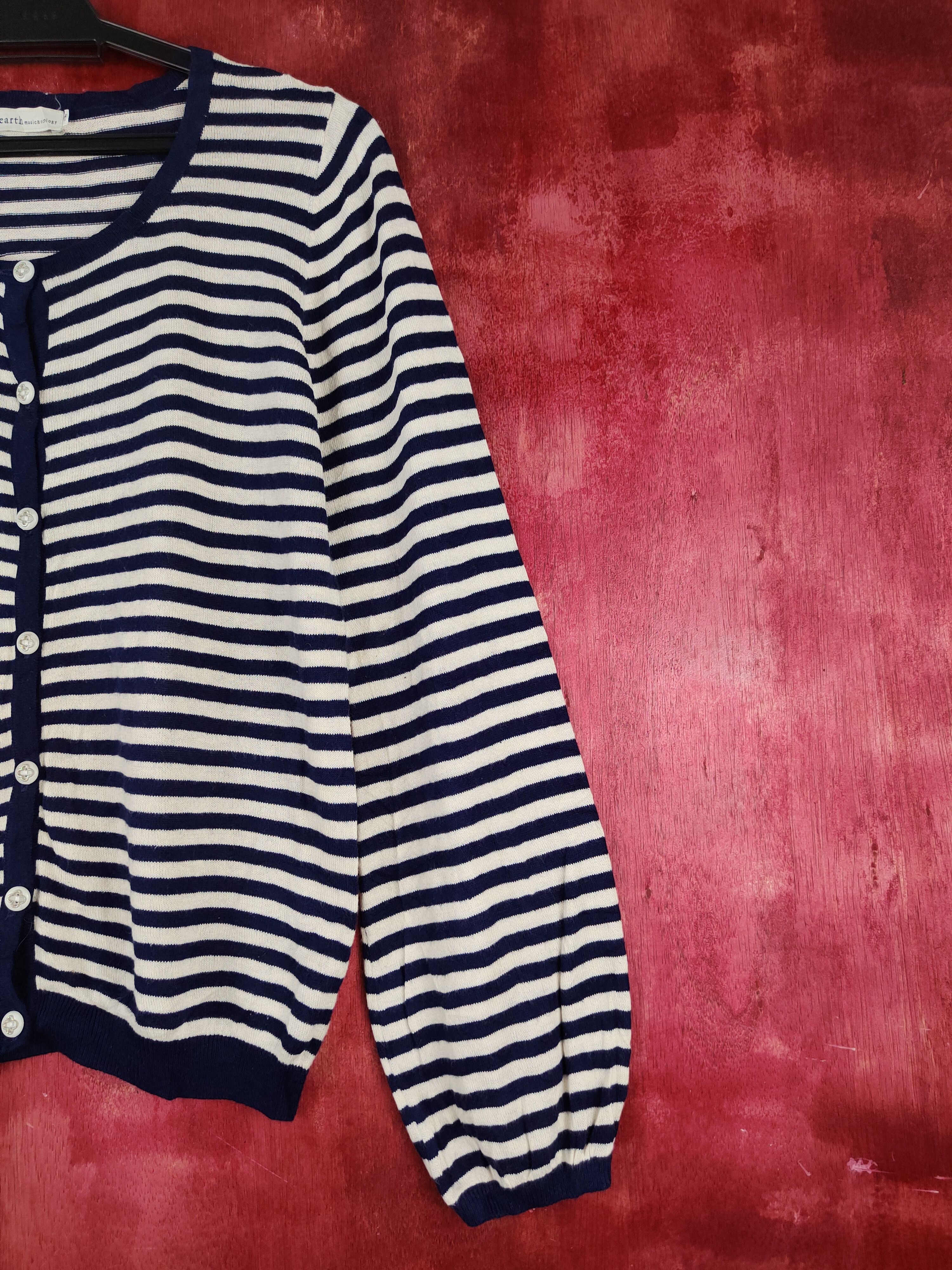 Japanese Brand × Solid and Striped Earth Music & Ecology Stripe Cardigan knitwear #S856 Size M / US 6-8 / IT 42-44 - 5 Thumbnail