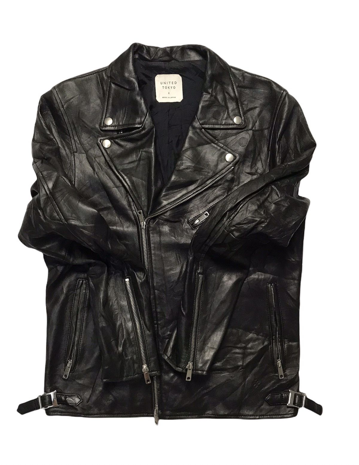 Japanese Brand × Vintage United Tokyo Lamb Skin Biker Jacket Size S / US 4 / IT 40 - 4 Thumbnail