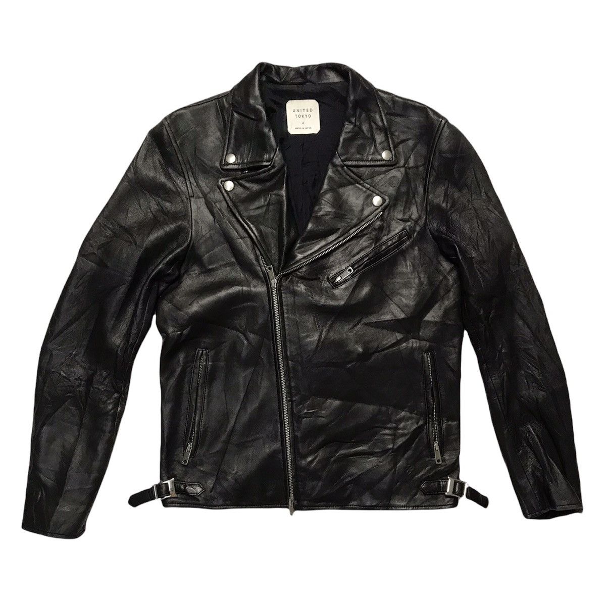Japanese Brand × Vintage United Tokyo Lamb Skin Biker Jacket Size S / US 4 / IT 40 - 1 Thumbnail