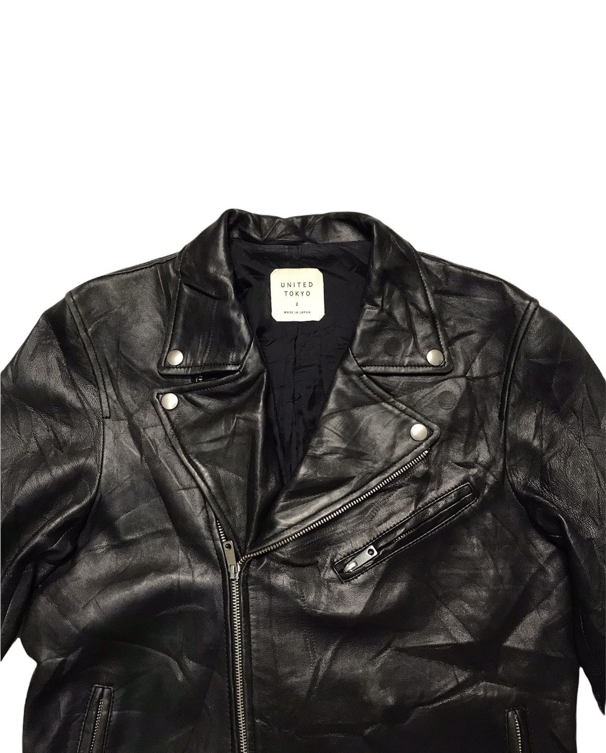Japanese Brand × Vintage United Tokyo Lamb Skin Biker Jacket Size S / US 4 / IT 40 - 2 Thumbnail