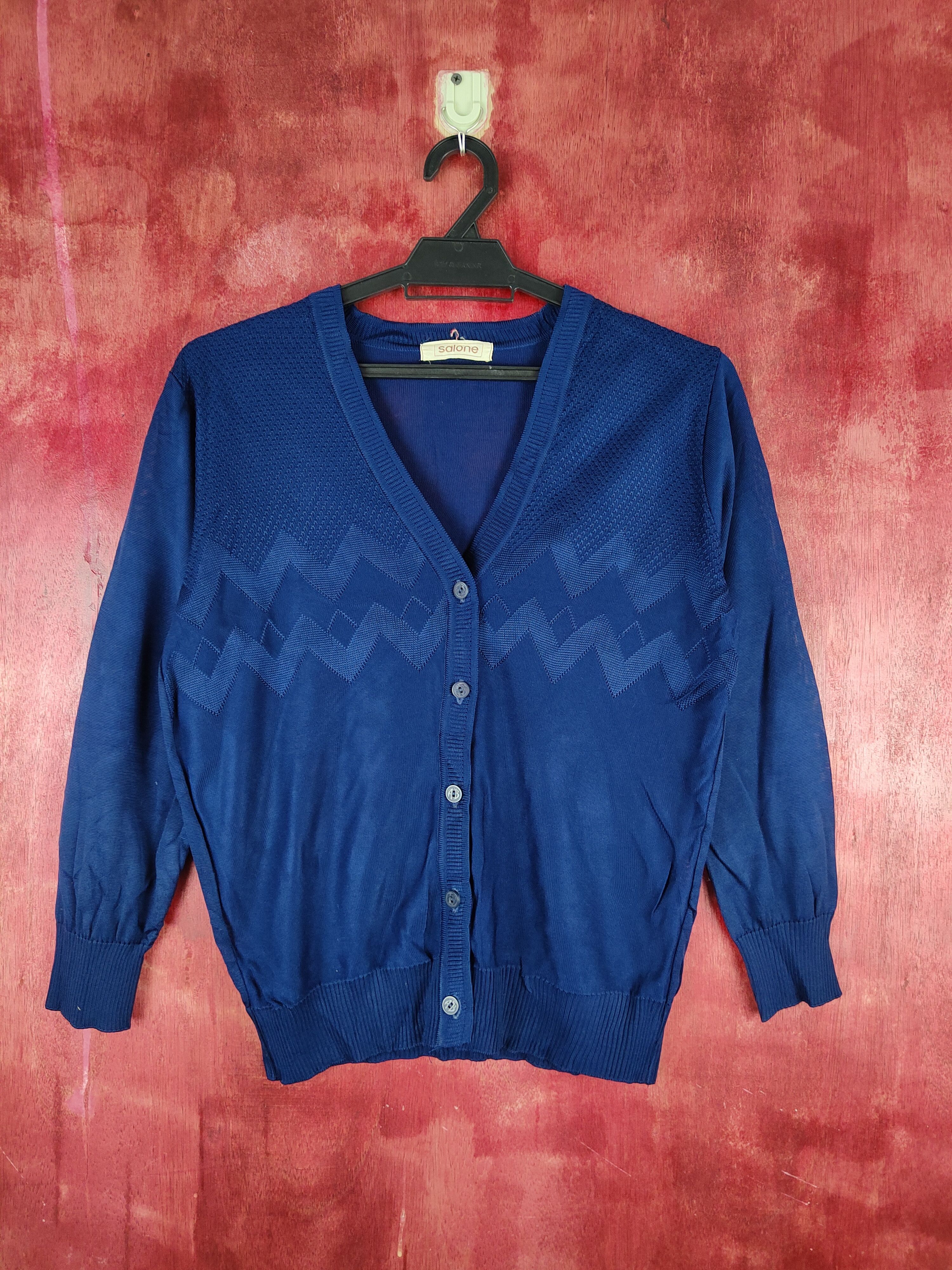 Japanese Brand Salone Dark Blue Cardigan knitwear vintage japan #S852 Size M / US 6-8 / IT 42-44 - 1 Thumbnail