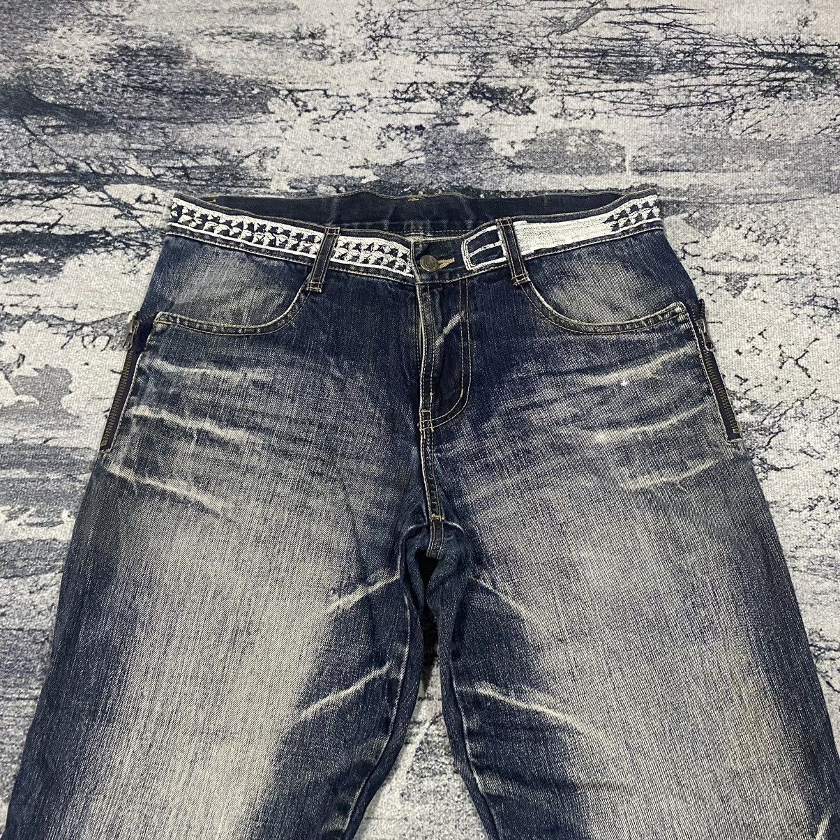 If Six Was Nine × Japanese Brand × PPFM Steals🔥 Japanese PPFM Washed Curve Leg Denim Jeans Size US 33 - 4 Thumbnail