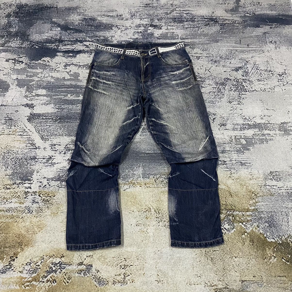 If Six Was Nine × Japanese Brand × PPFM Steals🔥 Japanese PPFM Washed Curve Leg Denim Jeans Size US 33 - 2 Thumbnail