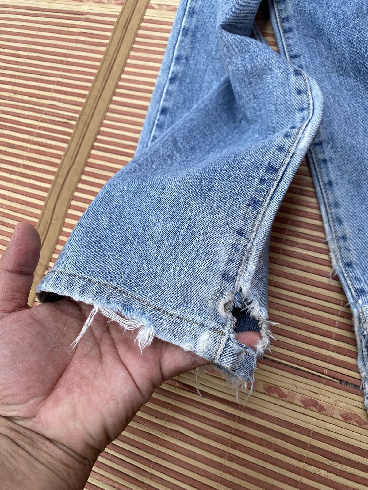 Edwin Vintage Edwin Distressed Pant with Boro Stitch Rework Size US 29 - 9 Thumbnail