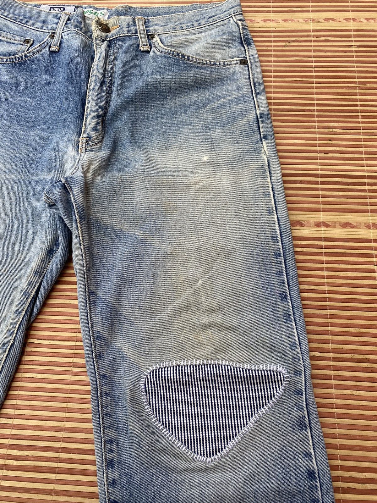 Edwin Vintage Edwin Distressed Pant with Boro Stitch Rework Size US 29 - 3 Thumbnail