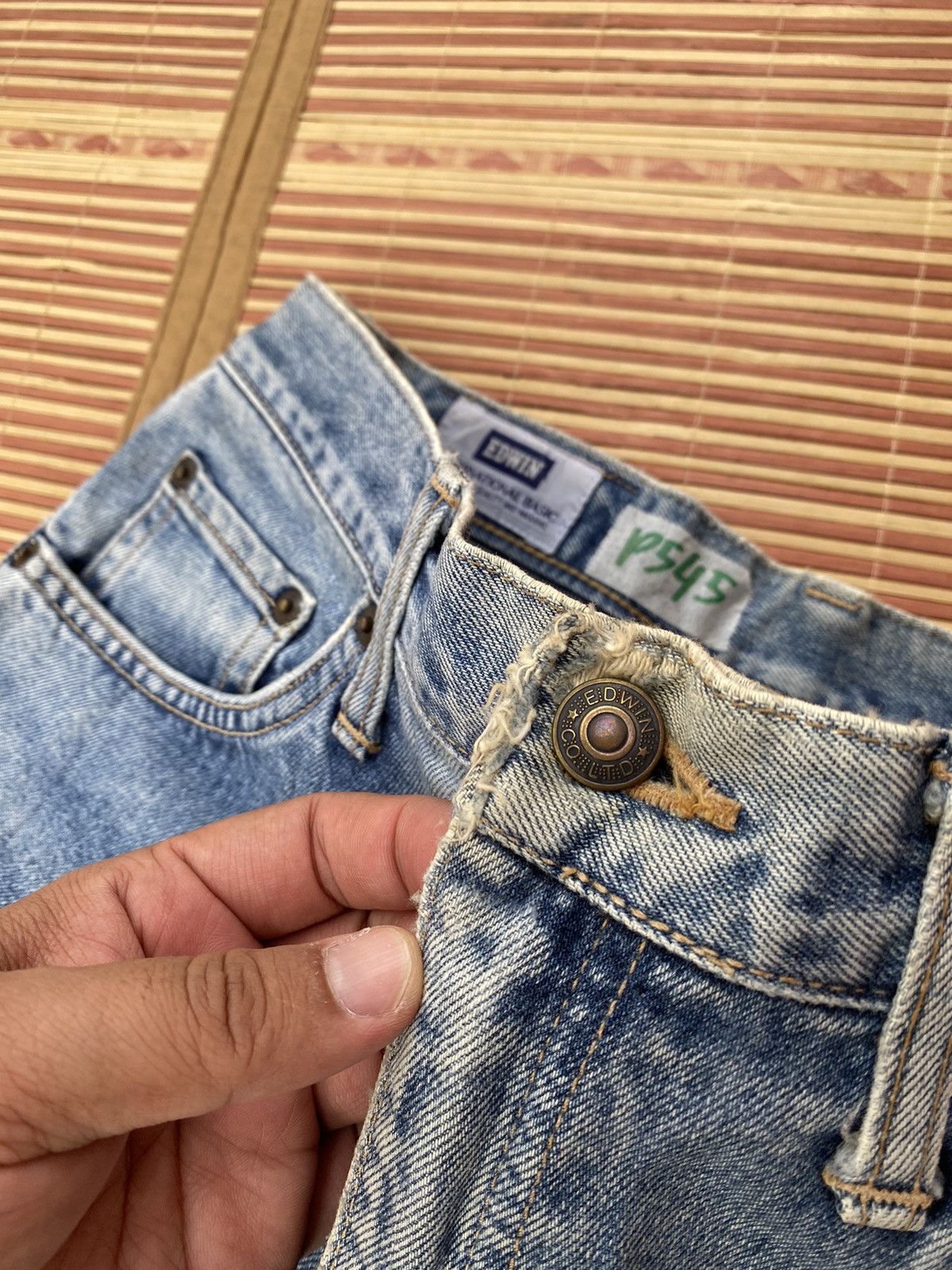 Edwin Vintage Edwin Distressed Pant with Boro Stitch Rework Size US 29 - 5 Thumbnail