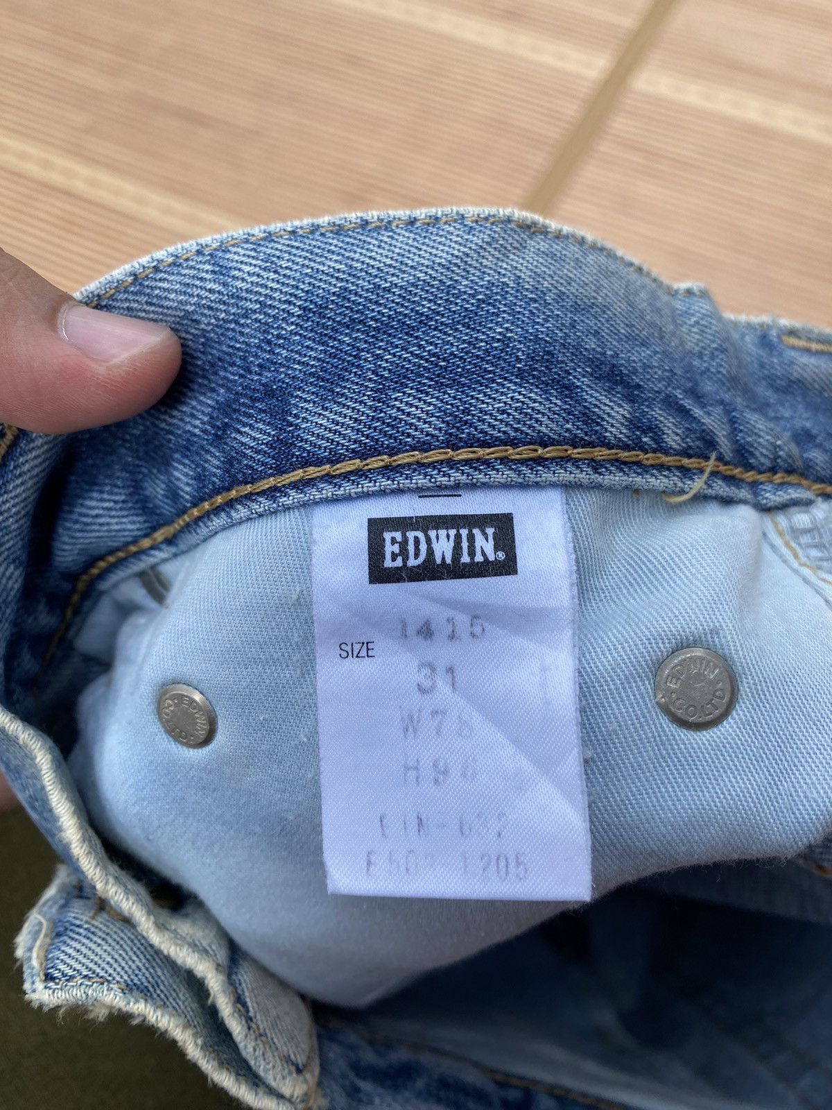 Edwin Vintage Edwin Distressed Pant with Boro Stitch Rework Size US 29 - 7 Thumbnail