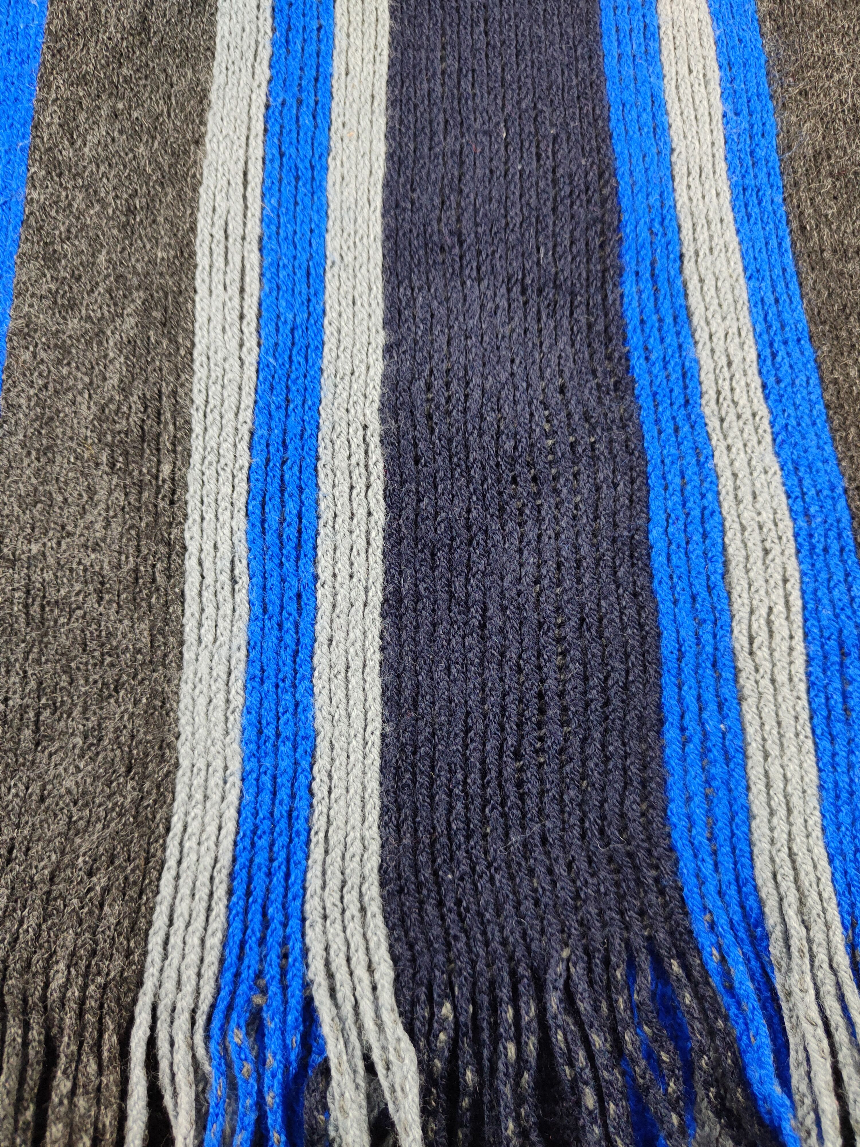 Japanese Brand Blue Standard Stripe Italian Designer Muffler Scarves #m03 Size ONE SIZE - 4 Thumbnail