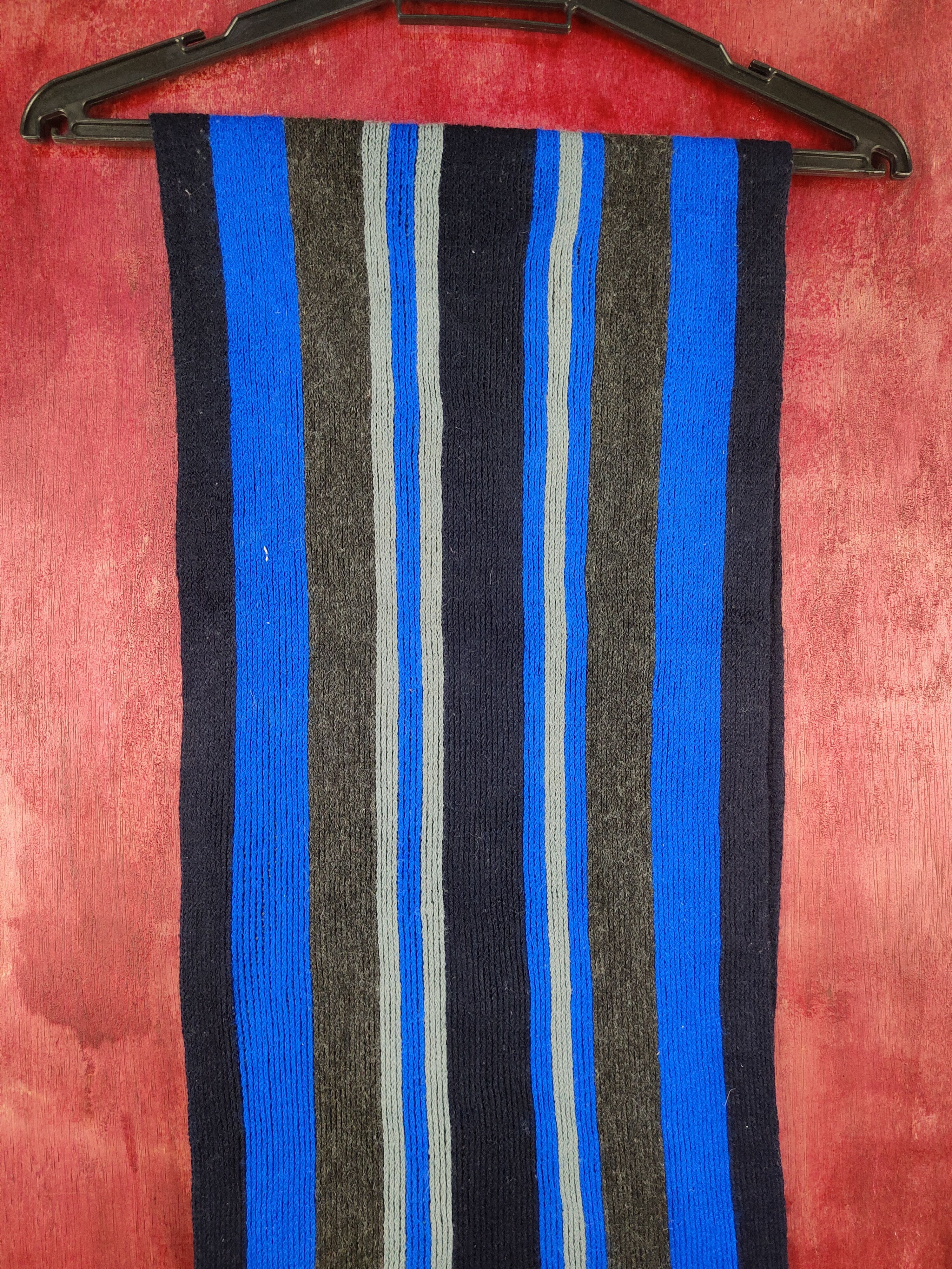 Japanese Brand Blue Standard Stripe Italian Designer Muffler Scarves #m03 Size ONE SIZE - 2 Thumbnail