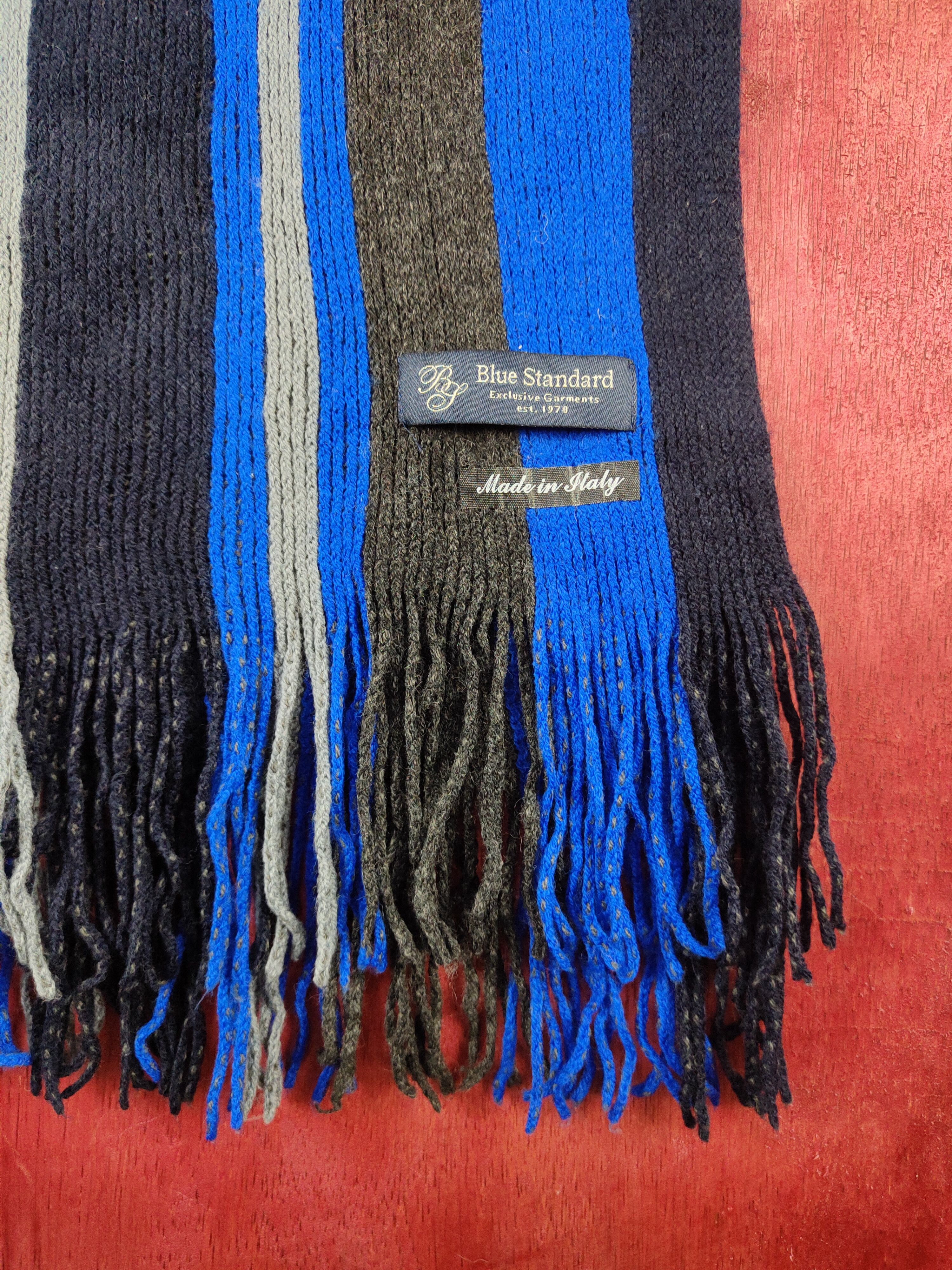 Japanese Brand Blue Standard Stripe Italian Designer Muffler Scarves #m03 Size ONE SIZE - 5 Thumbnail