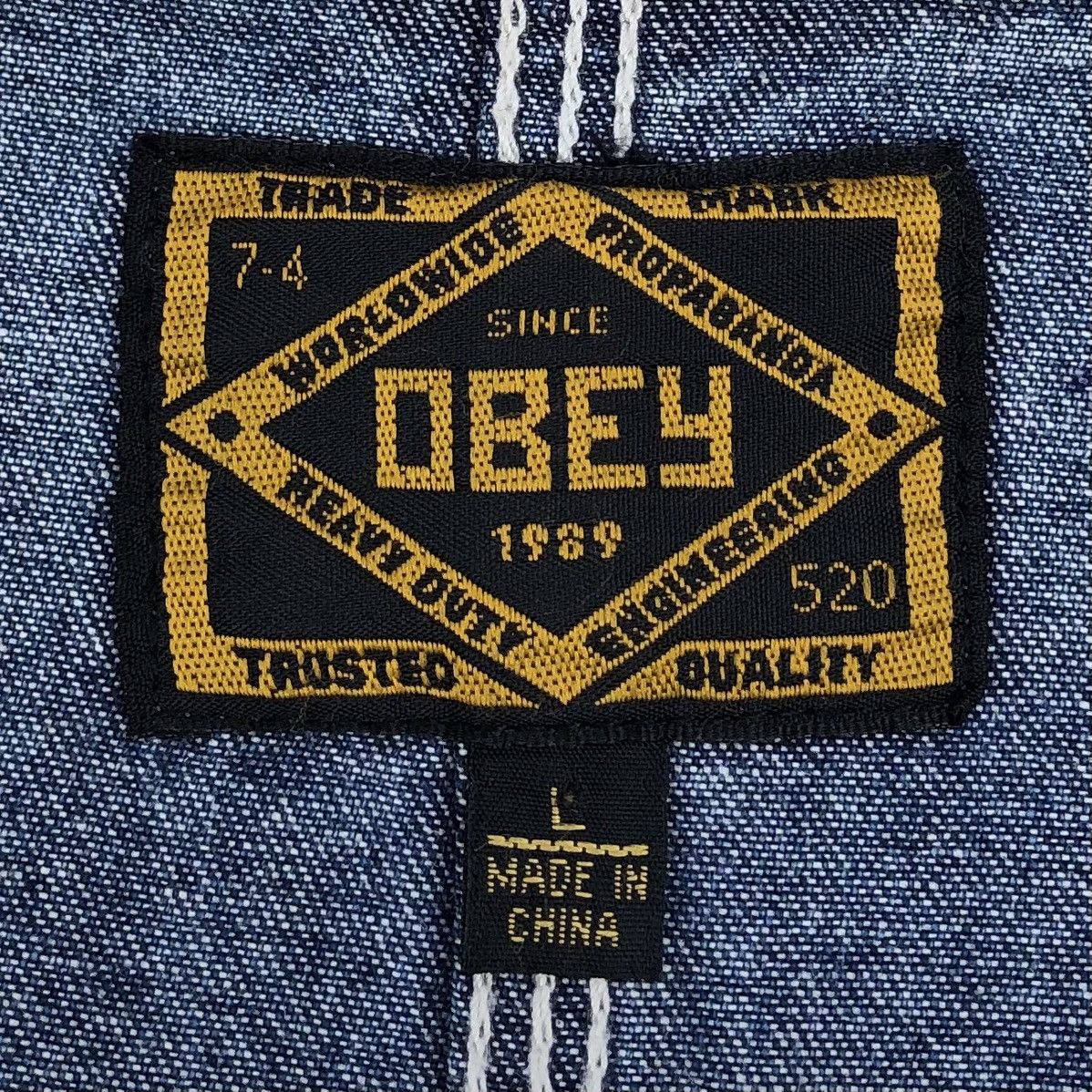 Obey Vintage Obey Denim Chore Safari Jacket Size US L / EU 52-54 / 3 - 15 Thumbnail