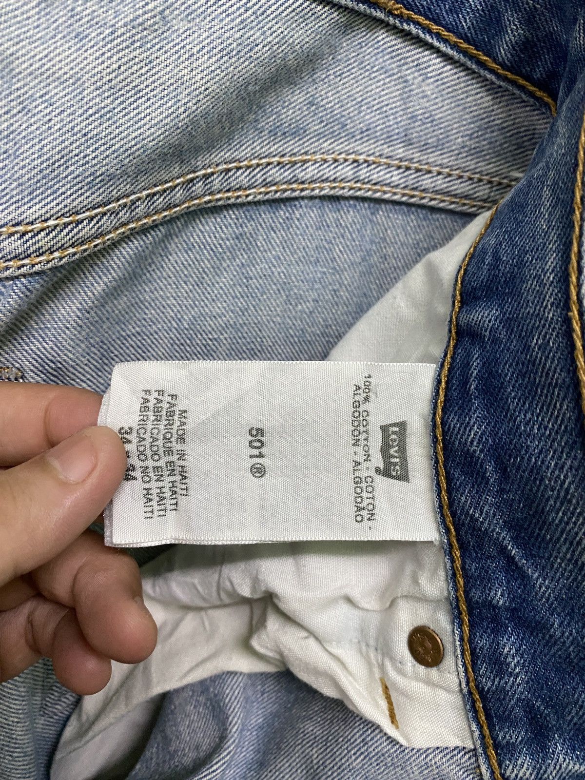 Disney × Levi's × Vintage Vintage LEVIS 501 Distressed Ripped Denim -L76 Size US 32 / EU 48 - 22 Thumbnail