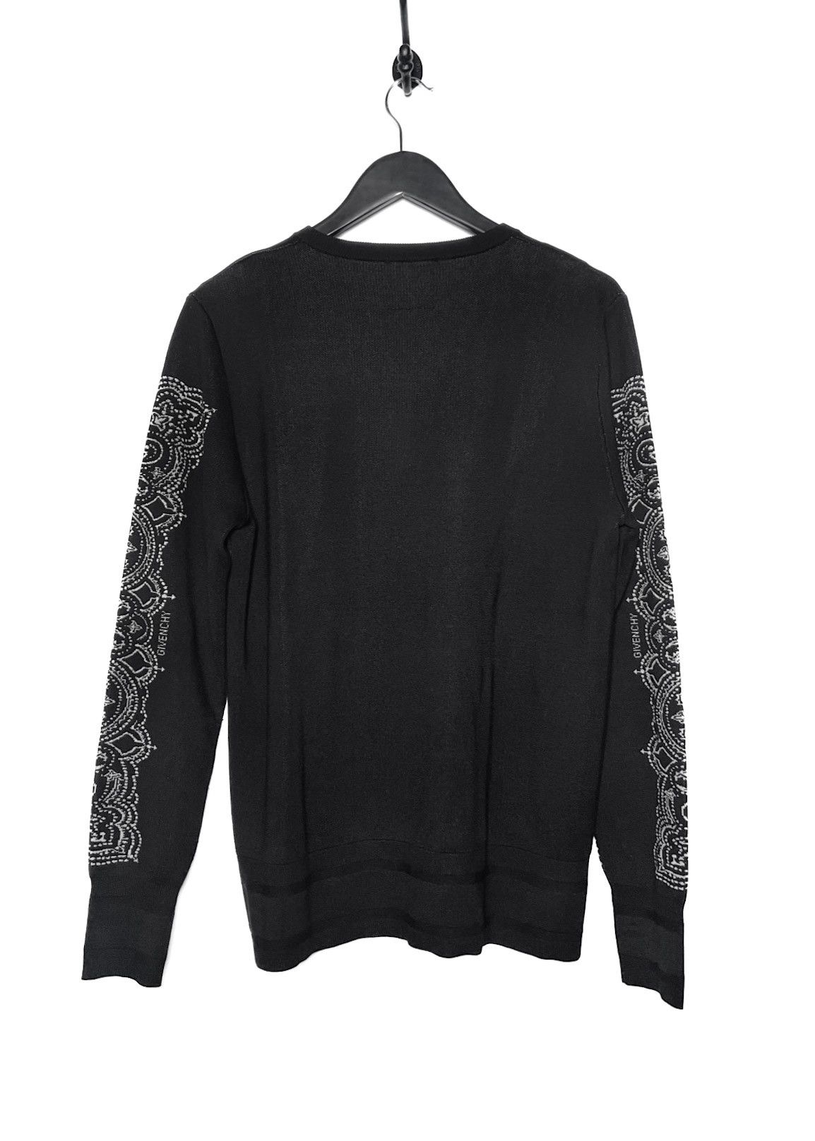 Givenchy Givenchy Black Ivory Intersia Bandana Logo Silk Sweater Size US S / EU 44-46 / 1 - 2 Thumbnail