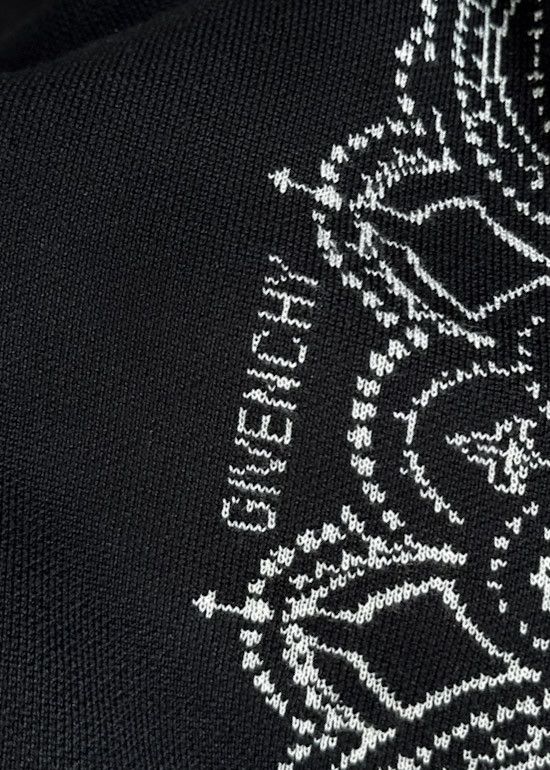 Givenchy Givenchy Black Ivory Intersia Bandana Logo Silk Sweater Size US S / EU 44-46 / 1 - 6 Thumbnail