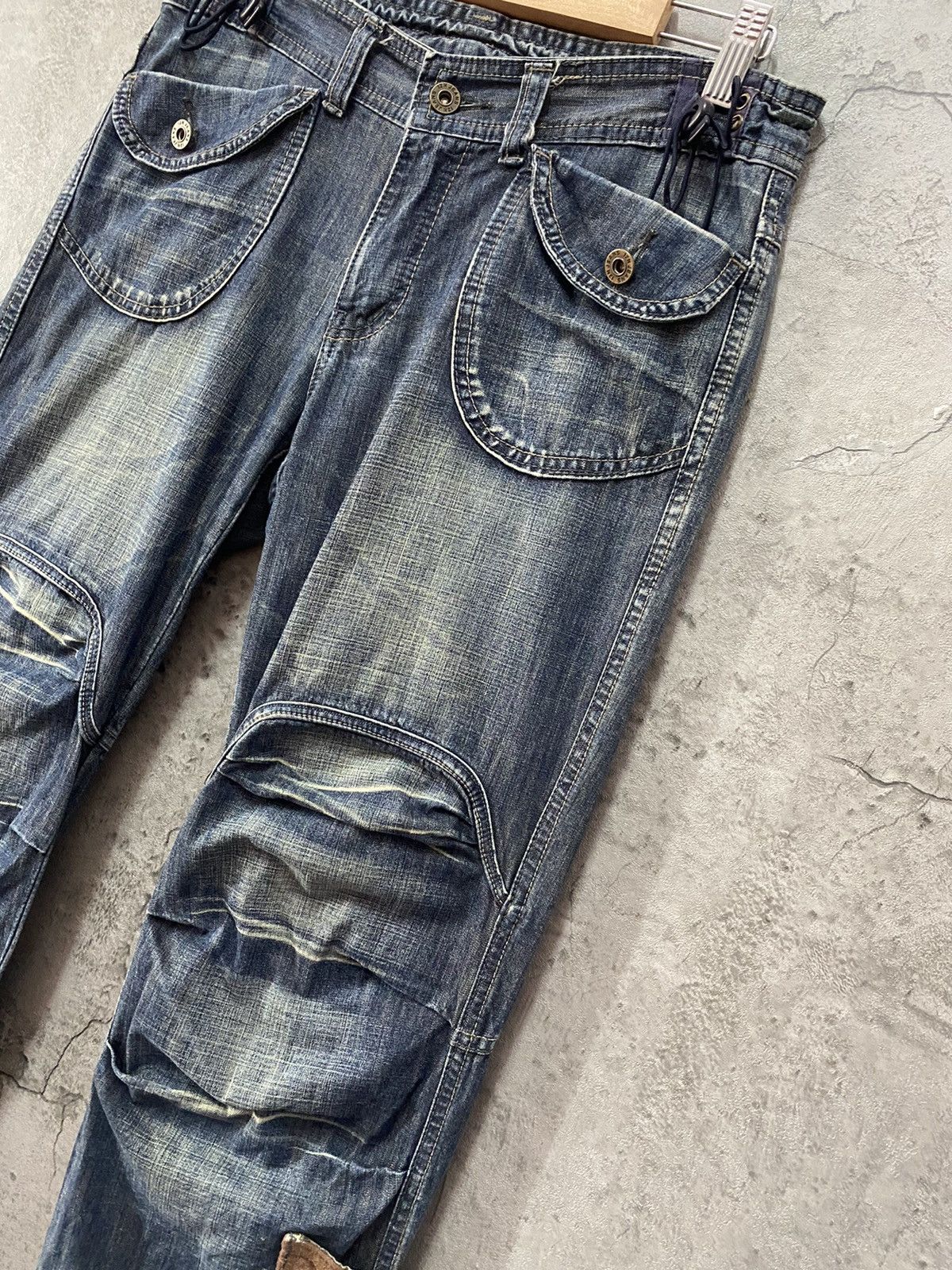 Japanese Brand i2n Japan Cargo Parachute Bondage Denim Pants Size US 30 / EU 46 - 6 Thumbnail