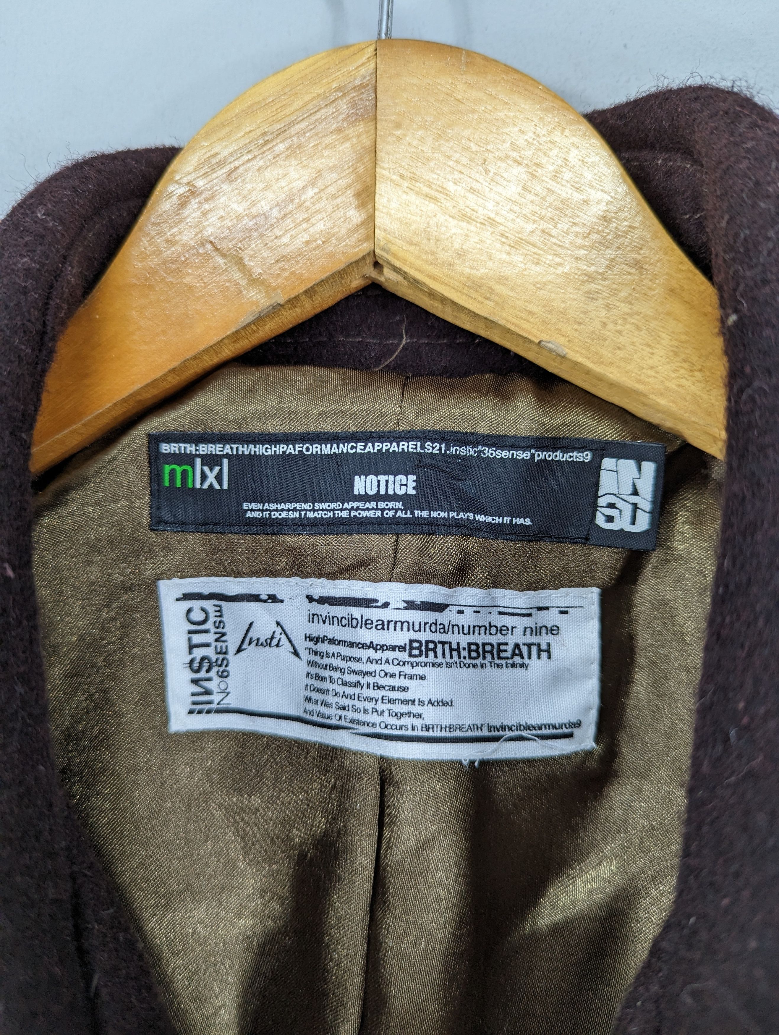 Number (N)ine 🔥RARE🔥BRTH:BREATH/Numbernine Wool Zipper Coat Jacket Size US M / EU 48-50 / 2 - 8 Thumbnail