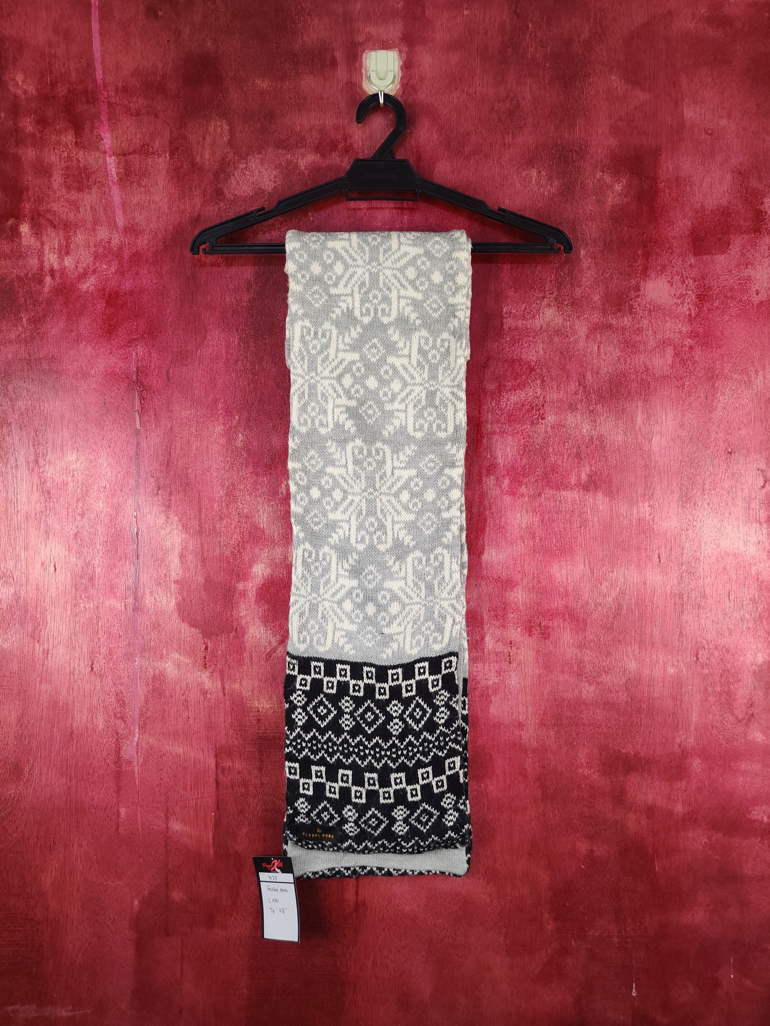 image of Art Muffler Scarves M23 in Black Gray, Women's