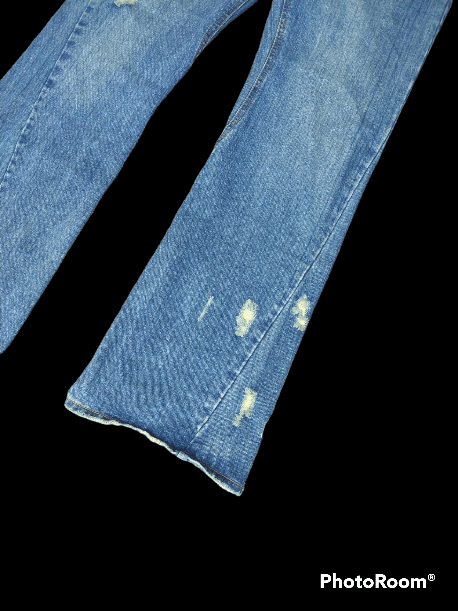 Japanese Brand FLARE TWIST🔥SICK RIPED REAL STREET STYLE DENIM PANTS Size US 31 - 5 Thumbnail