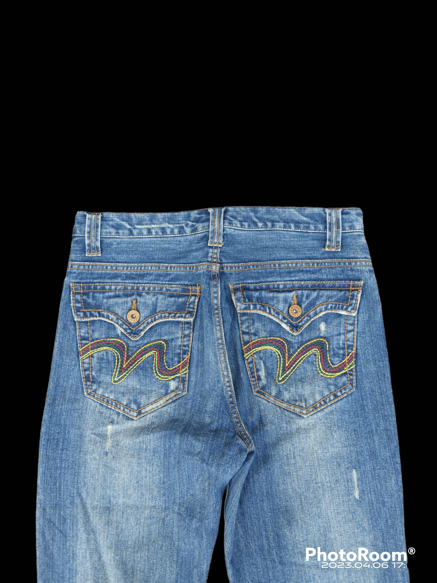 Japanese Brand FLARE TWIST🔥SICK RIPED REAL STREET STYLE DENIM PANTS Size US 31 - 4 Thumbnail