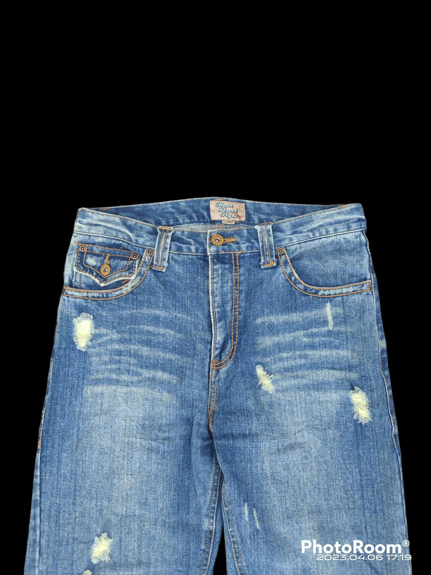 Japanese Brand FLARE TWIST🔥SICK RIPED REAL STREET STYLE DENIM PANTS Size US 31 - 3 Thumbnail