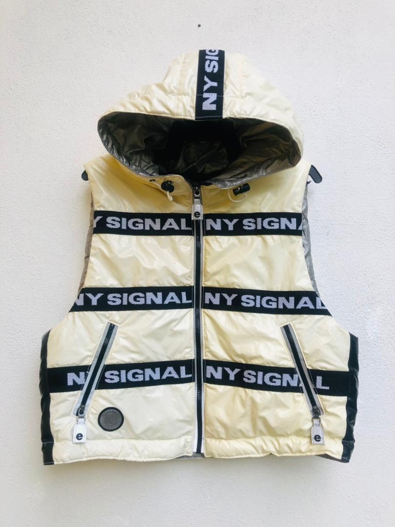 image of Vintage Ellesse Ny Signal Bomber Vest Travis Scott in Cream, Men's (Size Medium)