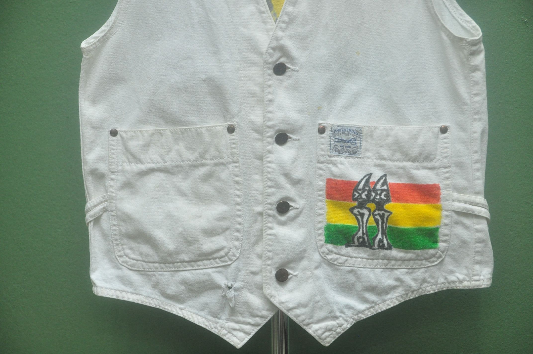 Japanese Brand × Vintage Vintage Rasta Marijuana Custom Vest Designer Fashion Style Size US M / EU 48-50 / 2 - 4 Thumbnail