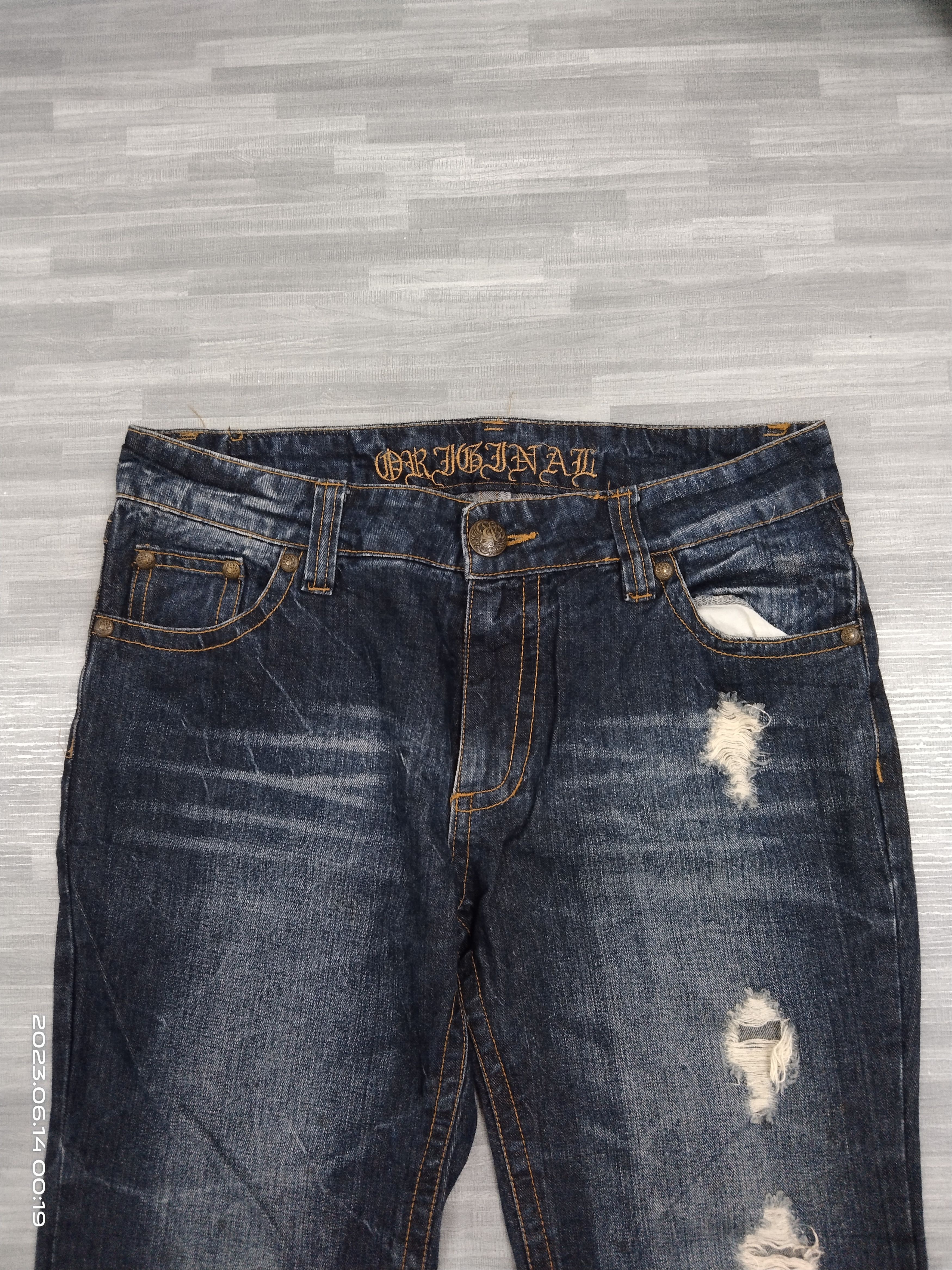 Japanese Brand FLARE SPLATTER SICK RIPED ORIGINAL JEANS Size US 33 - 4 Thumbnail