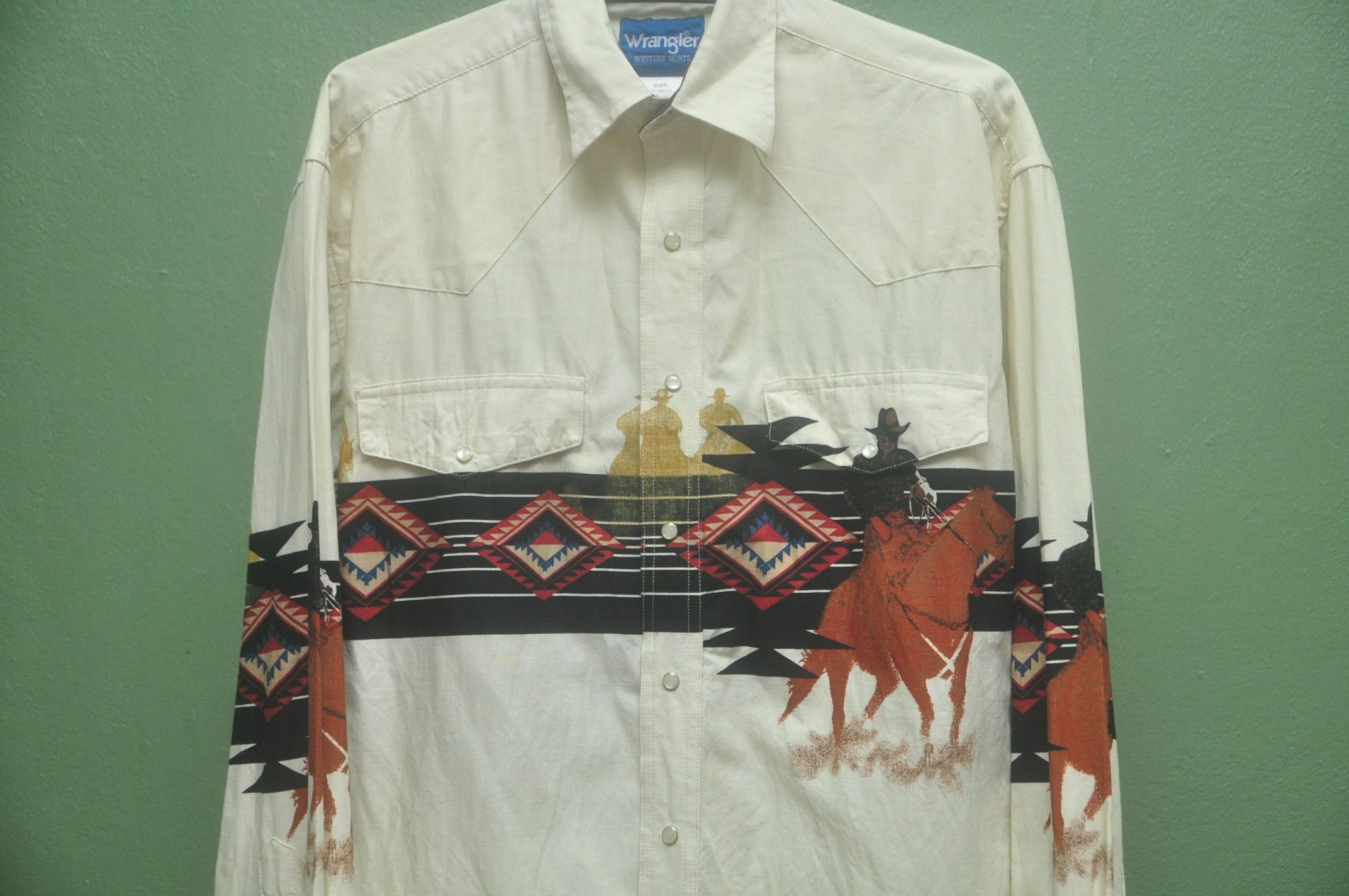 Japanese Brand × Vintage Vintage Wrengler Button Up Shirt Designer fashion Style Size US L / EU 52-54 / 3 - 3 Thumbnail