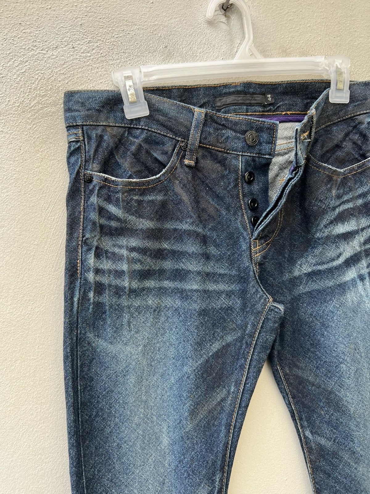 Vintage Vintage FUGA Japan Wax Blue Denim Curve Leg Flare Jeans Size US 29 - 9 Thumbnail